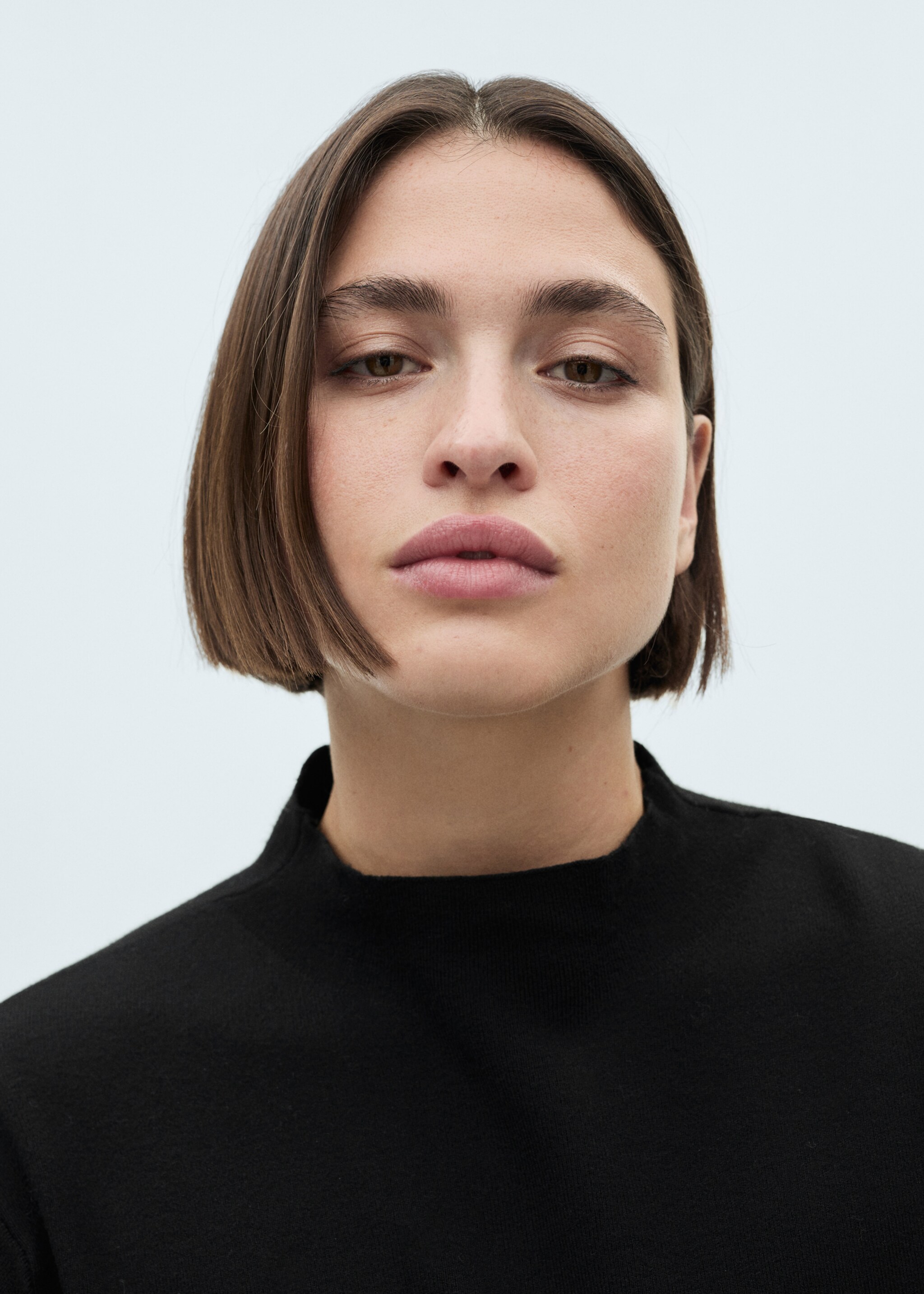 Perkins-neck sweater - Details of the article 4, Black. Ref: 77085636-00.