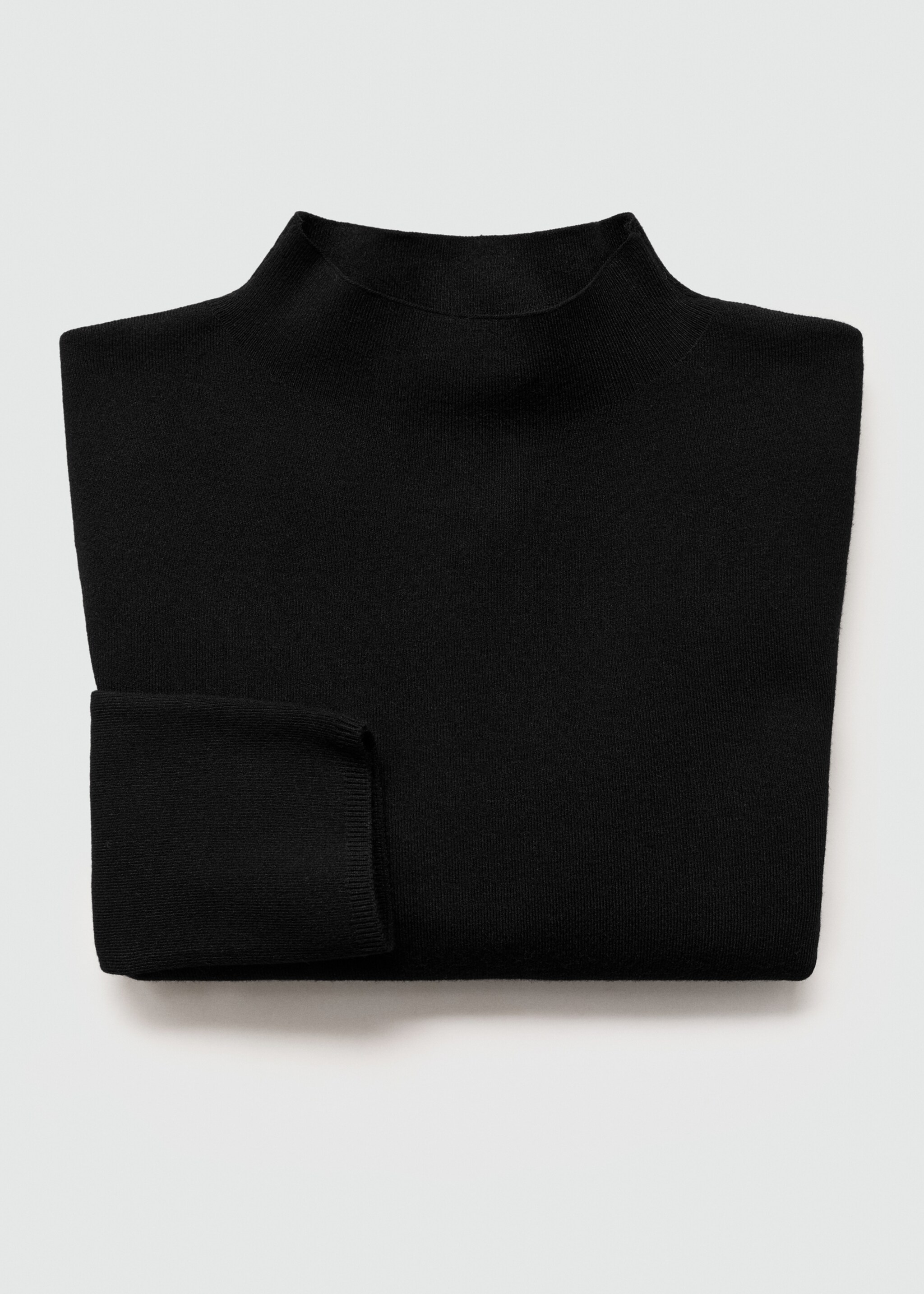 Perkins-neck sweater - Details of the article 8, Black. Ref: 77085636-00.