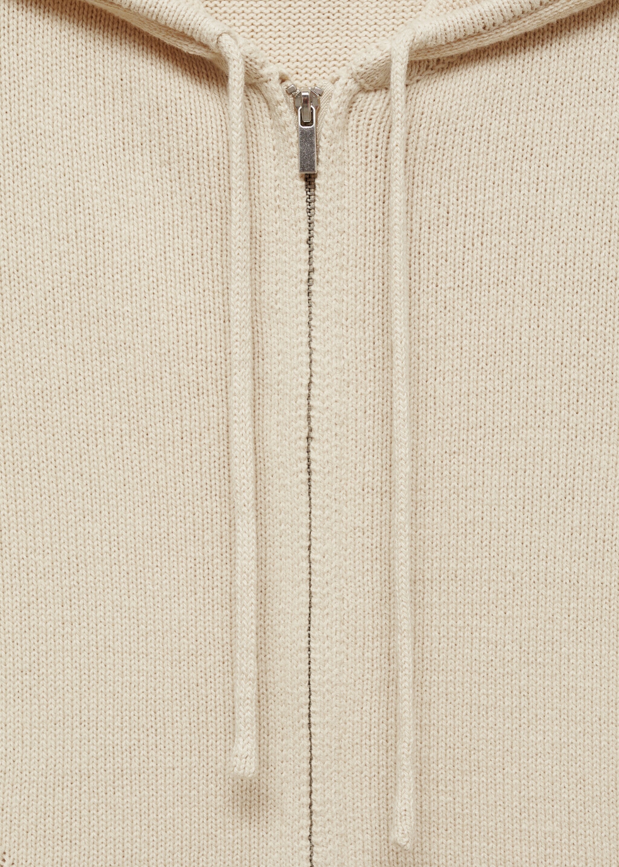 Cardigan à capuche zippé - Détail de l'article 8, Écru. Ref: 77085641-00.