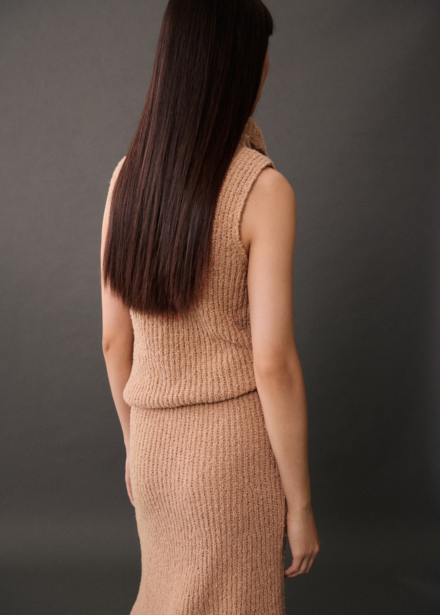Flared ribbed skirt - Reverse of the article