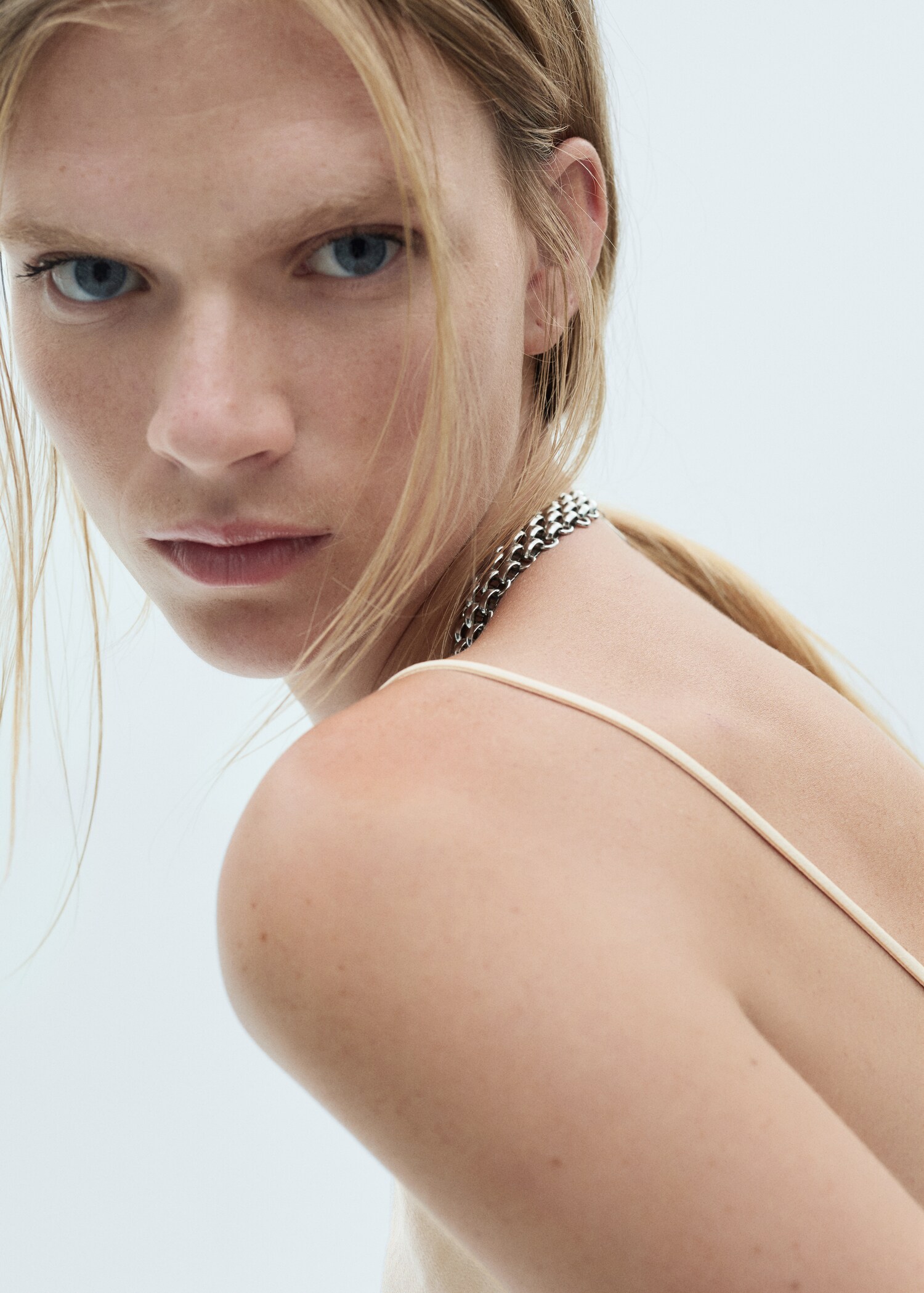 Satin top with thin straps - Details of the article 1