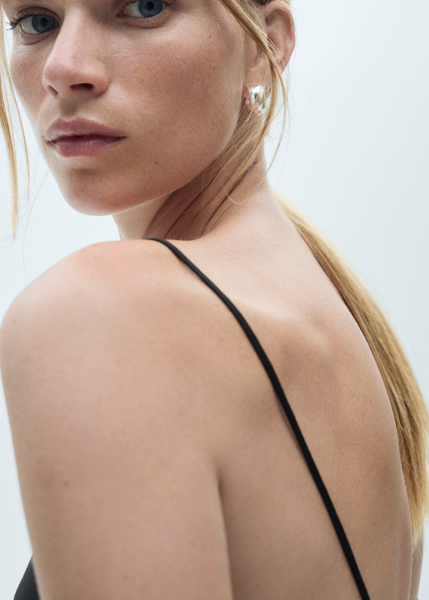 Satin top with thin straps - Details of the article 1