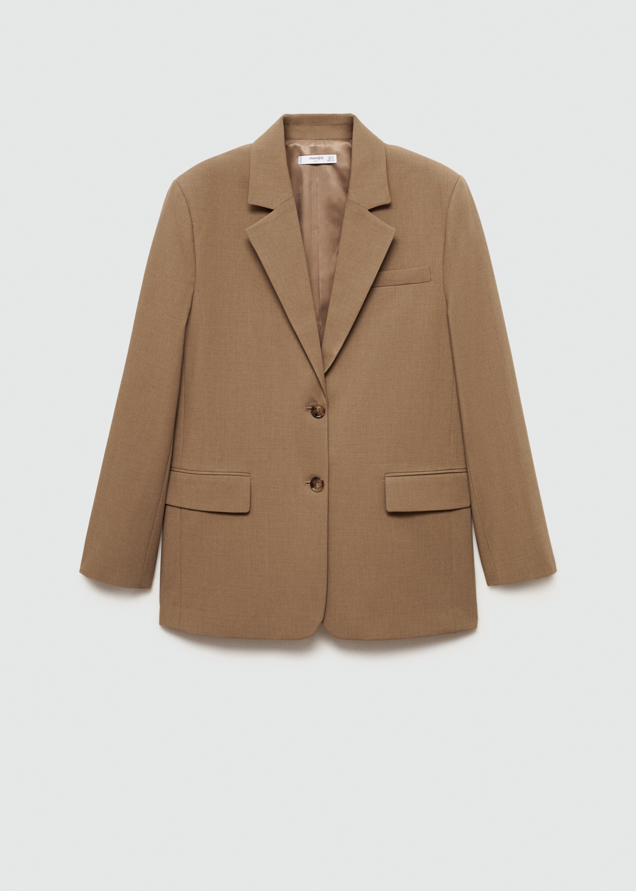Blazer droit double boutonnage - Article sans modèle, Marron moyen. Ref: 77085649-00.