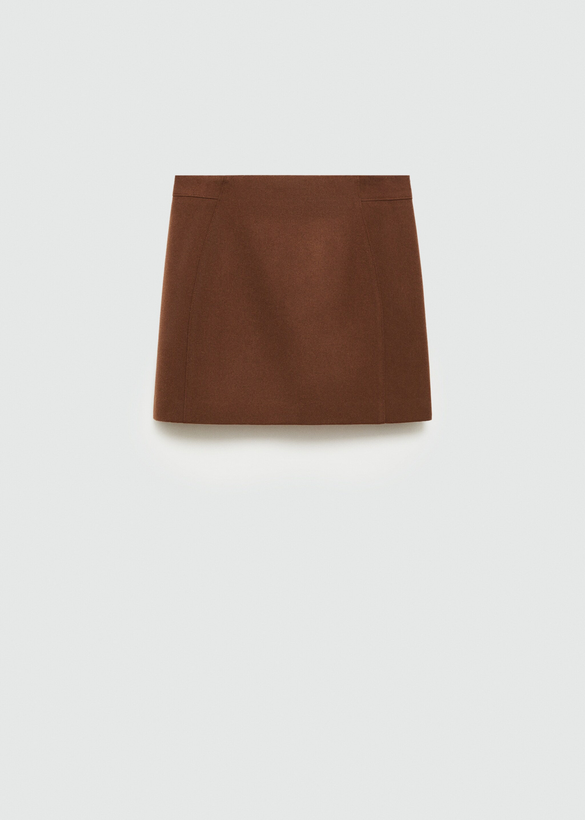 Jupe courte laine - Article sans modèle, Marron. Ref: 77085650-00.