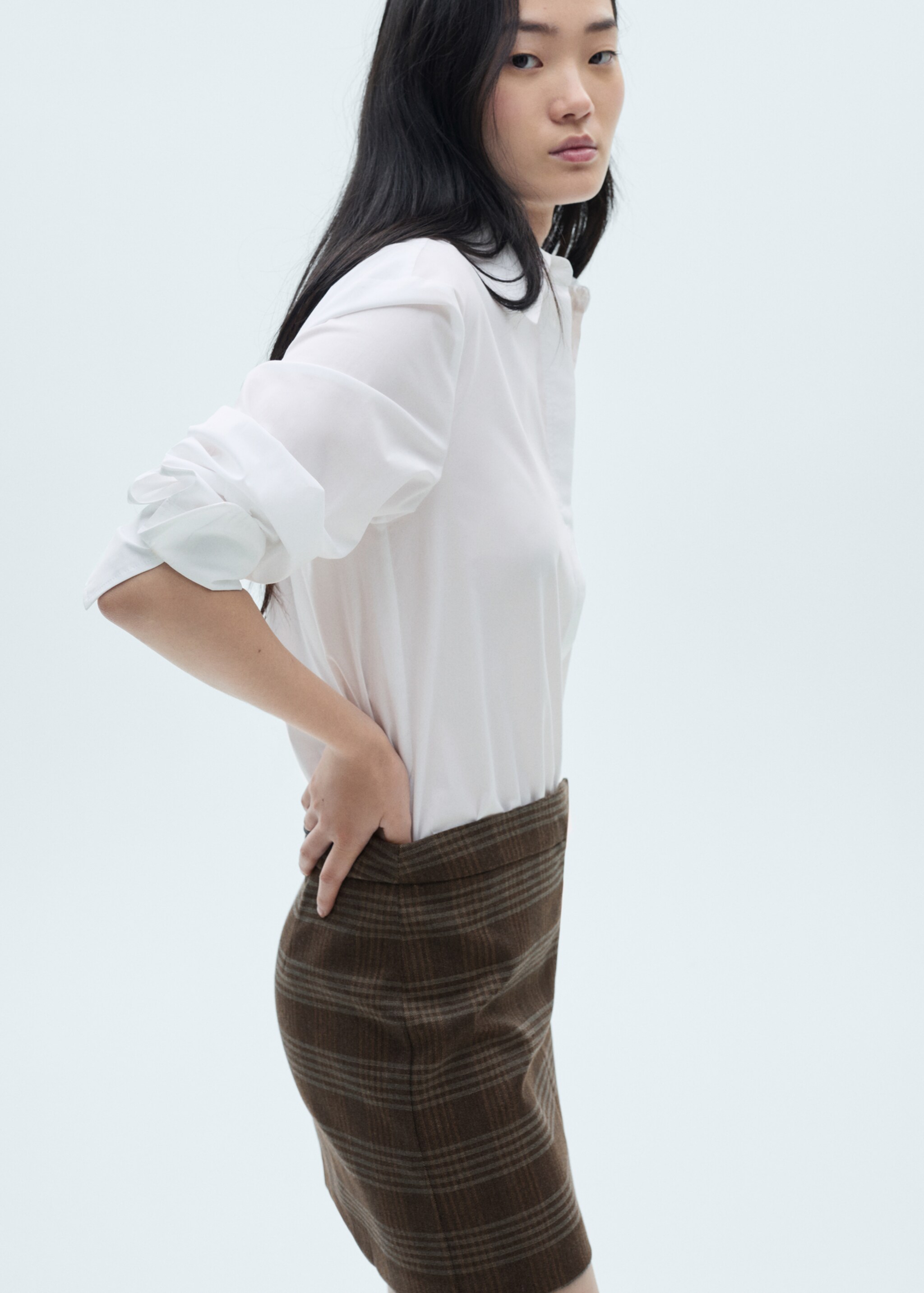 Short combined dress - Medium plane, White. Ref: 77085652-00.
