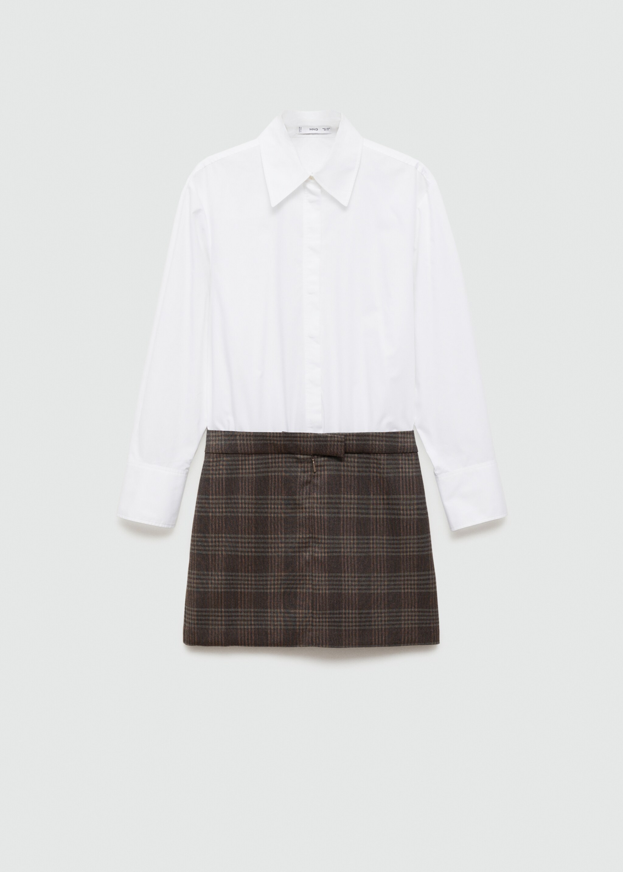 Short combined dress - Article without model, White. Ref: 77085652-00.