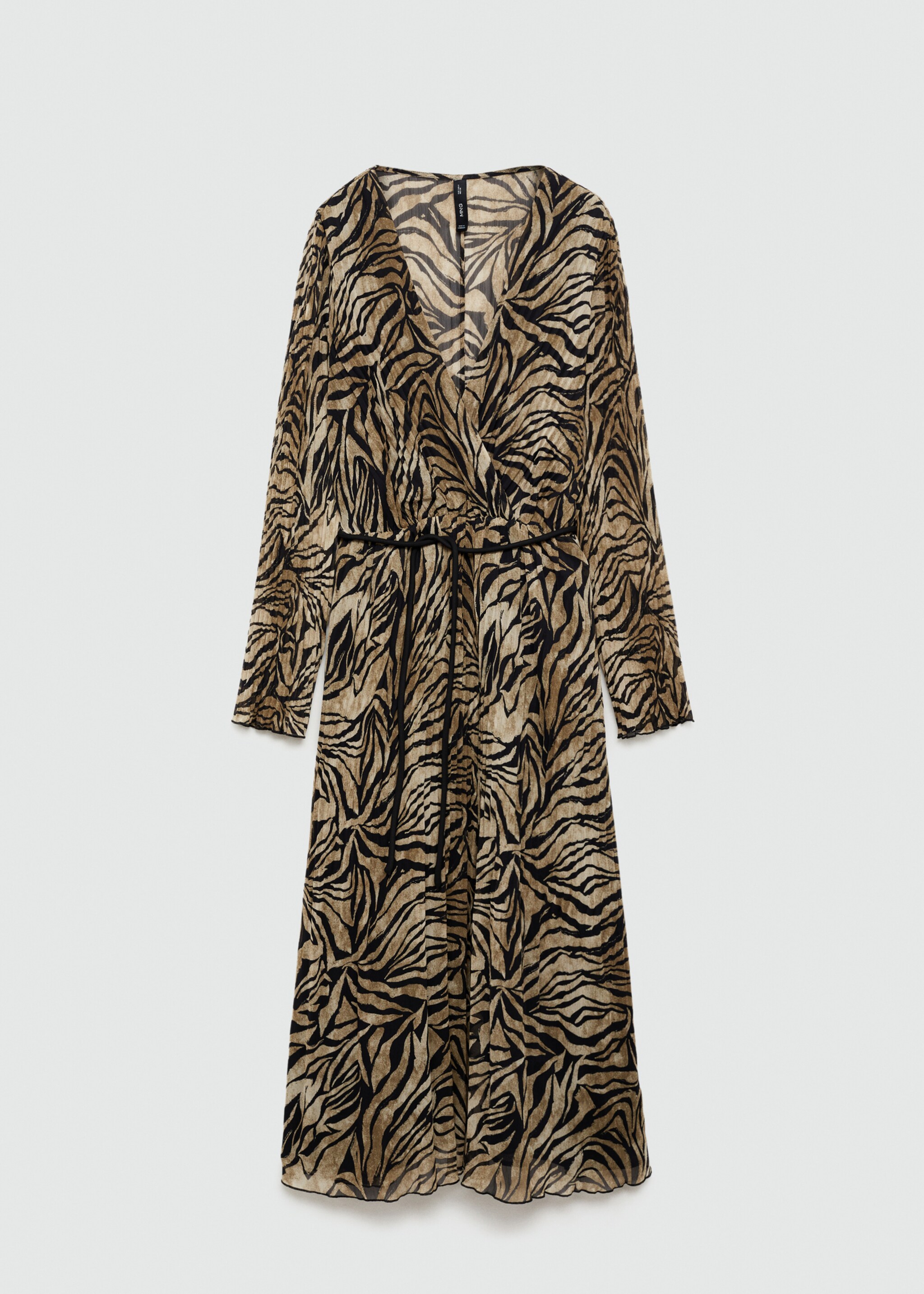 Kleid mit Leopardenmuster und Schleife - Artikel ohne Model, Braun. Ref: 77085654-00.