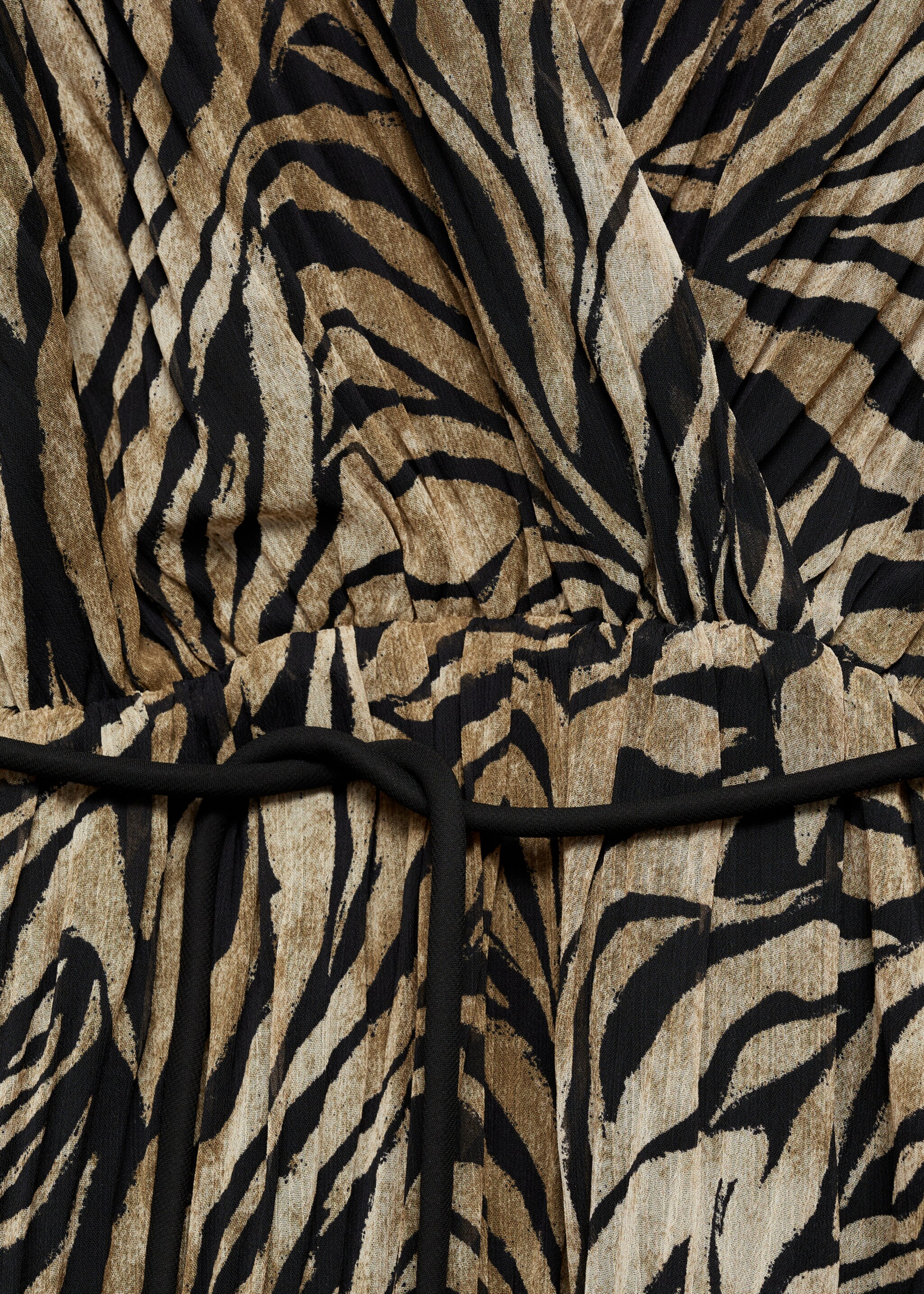 Kleid mit Leopardenmuster und Schleife - Detail des Artikels 8, Braun. Ref: 77085654-00.