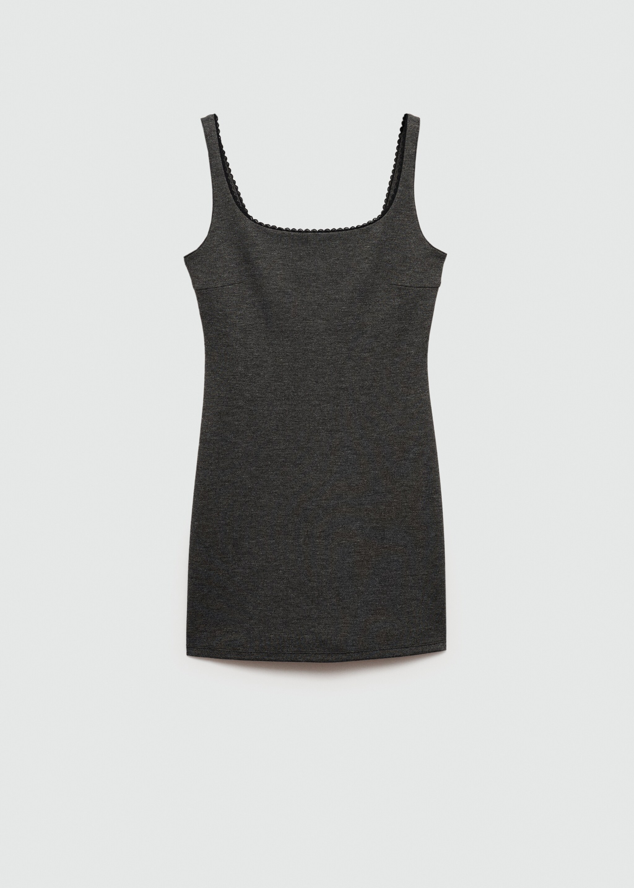 Lace detail dress - Article without model, Dark Heather Grey. Ref: 77085656-00.