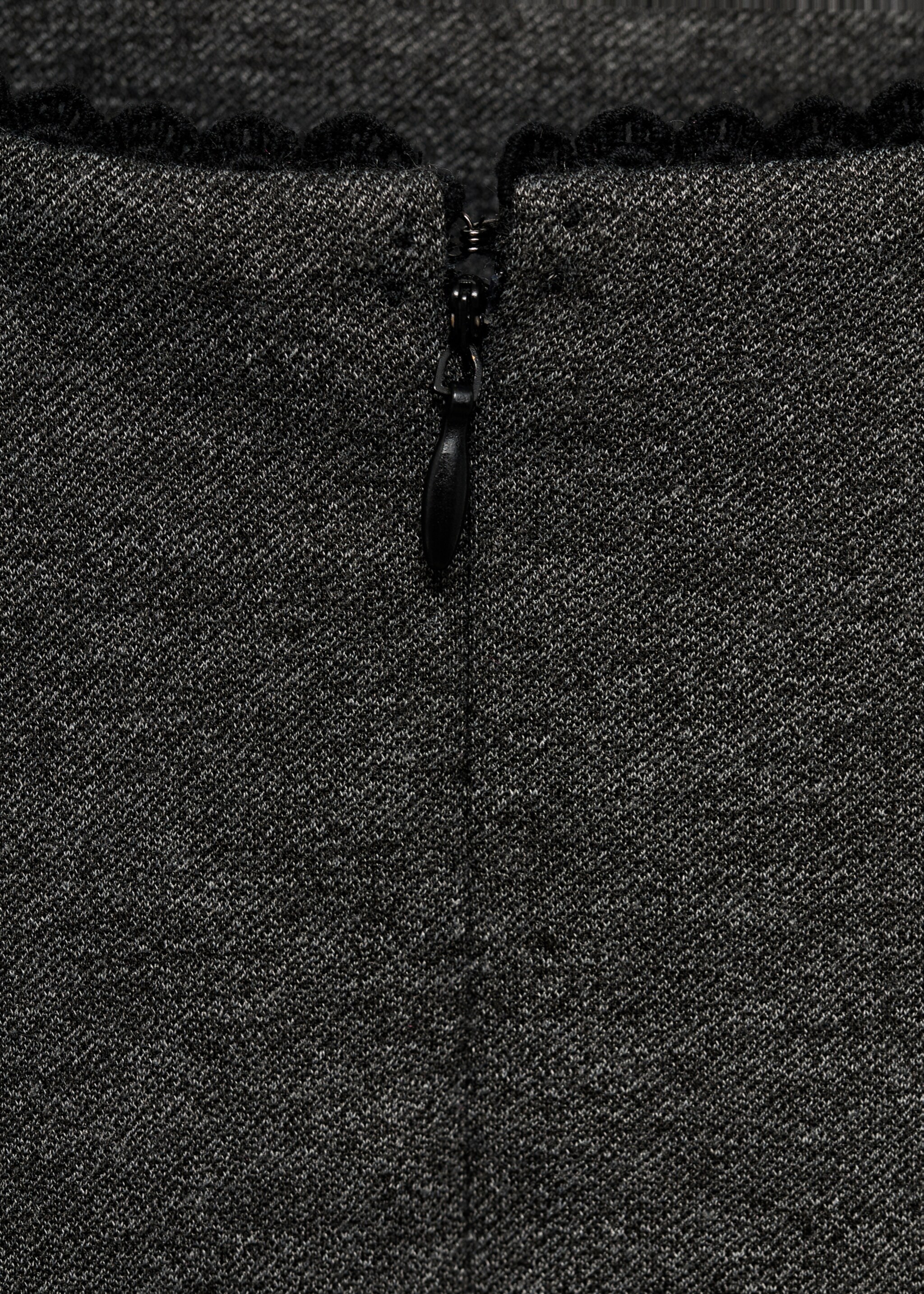 Lace detail dress - Details of the article 0, Dark Heather Grey. Ref: 77085656-00.