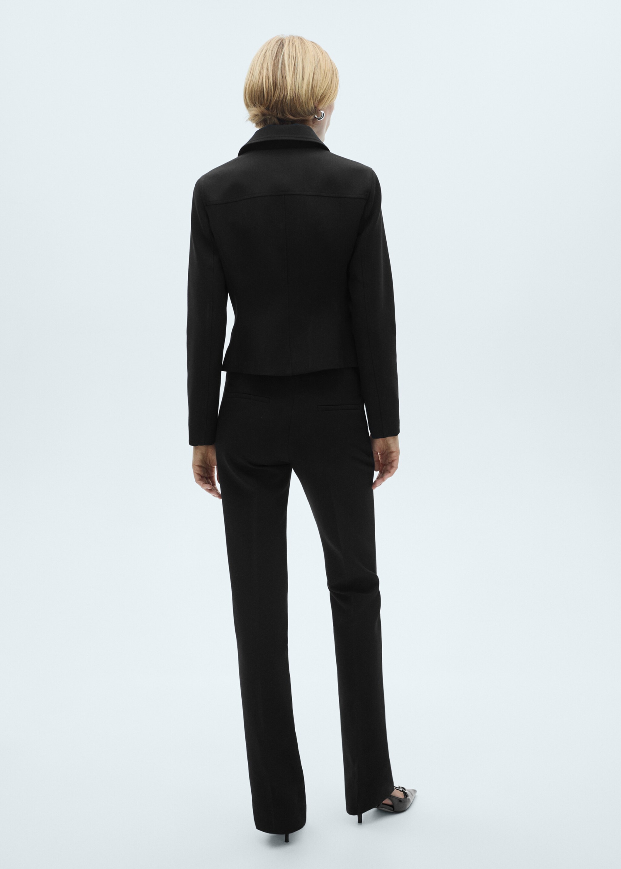 Flared trousers with zip - Reverse of the article, Black. Ref: 77085657-00.