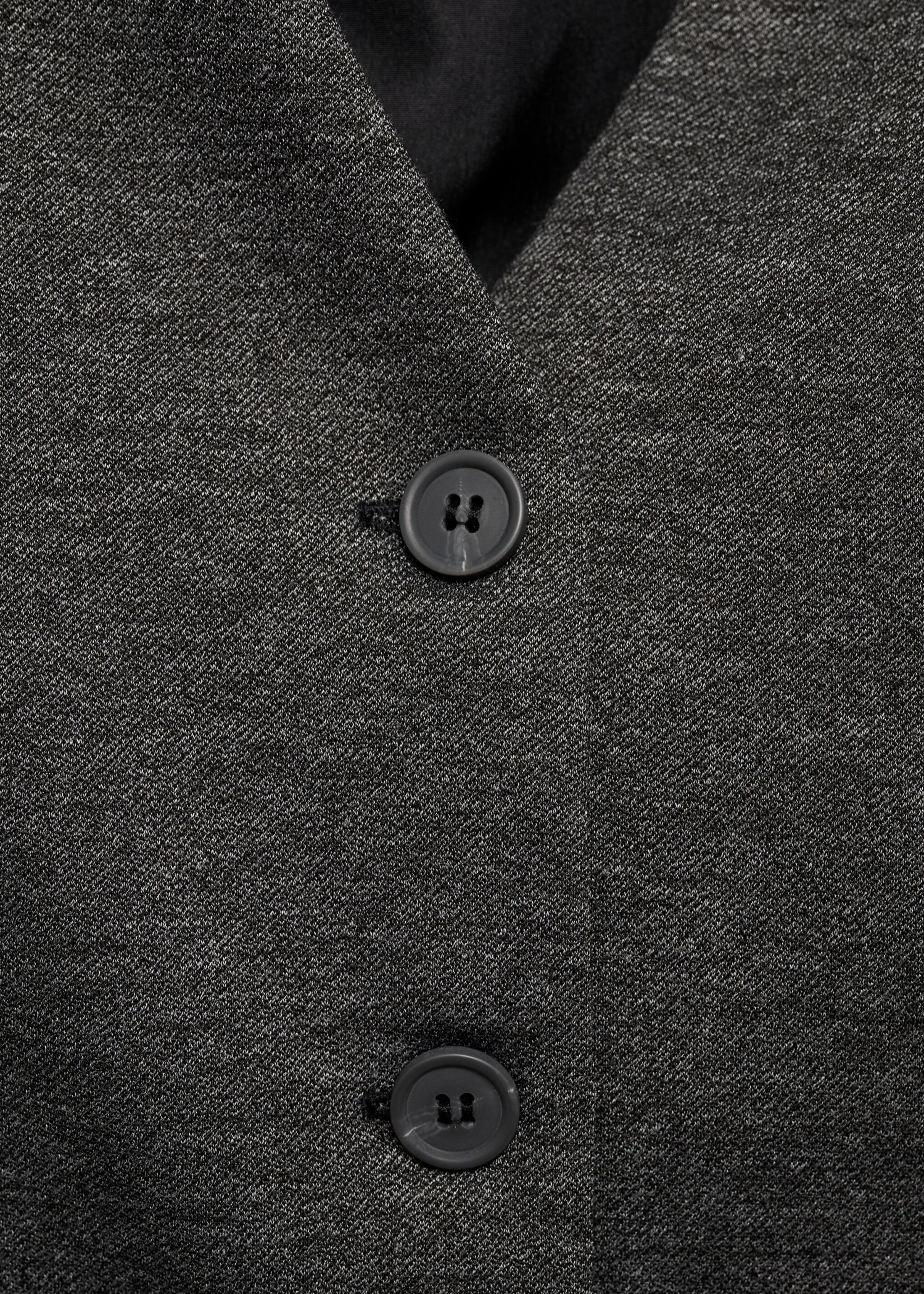 Fitted gilet with buttons - Details of the article 8, Grey. Ref: 77085661-00.