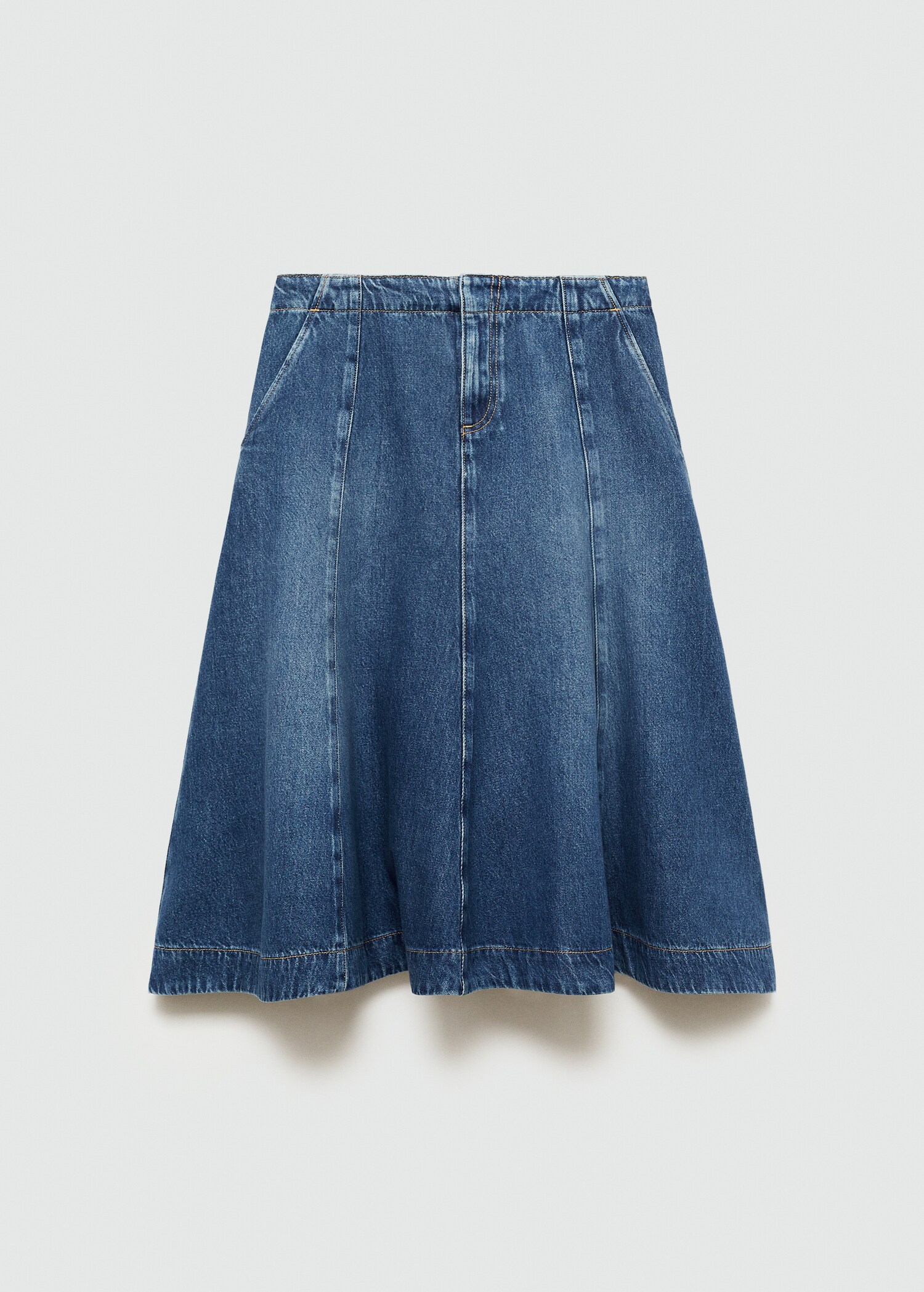 Φούστα denim ραφές αντίθεση - Προϊόν χωρίς μοντέλο