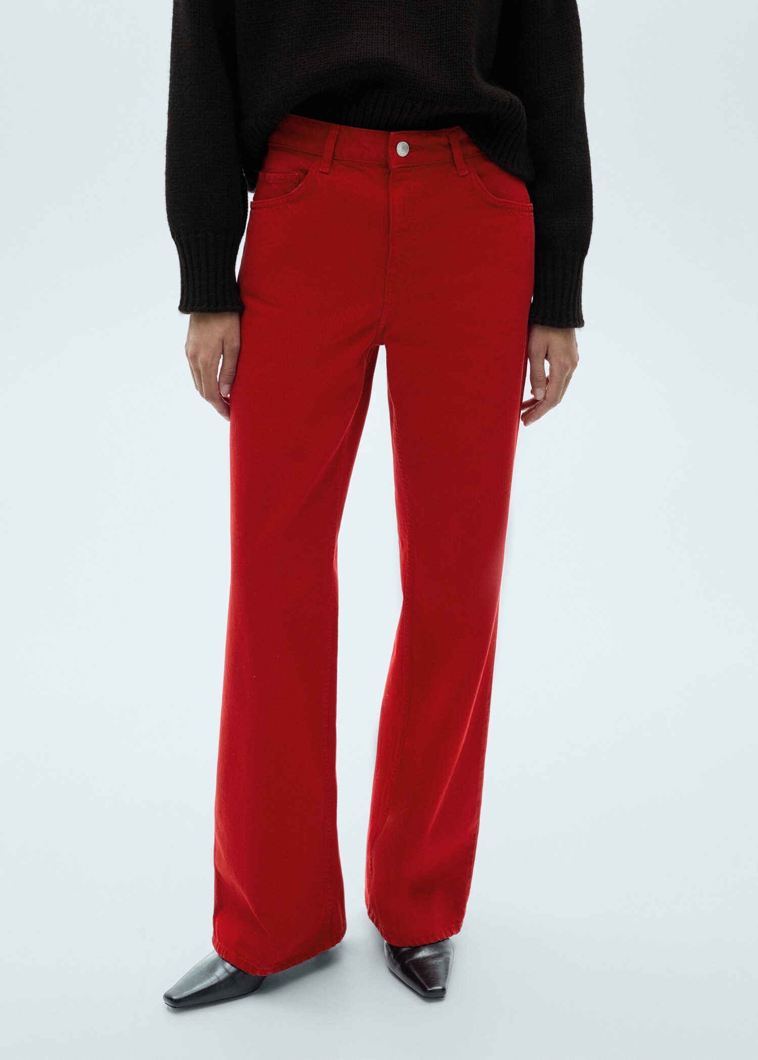 High waist straight jeans - Medium plane