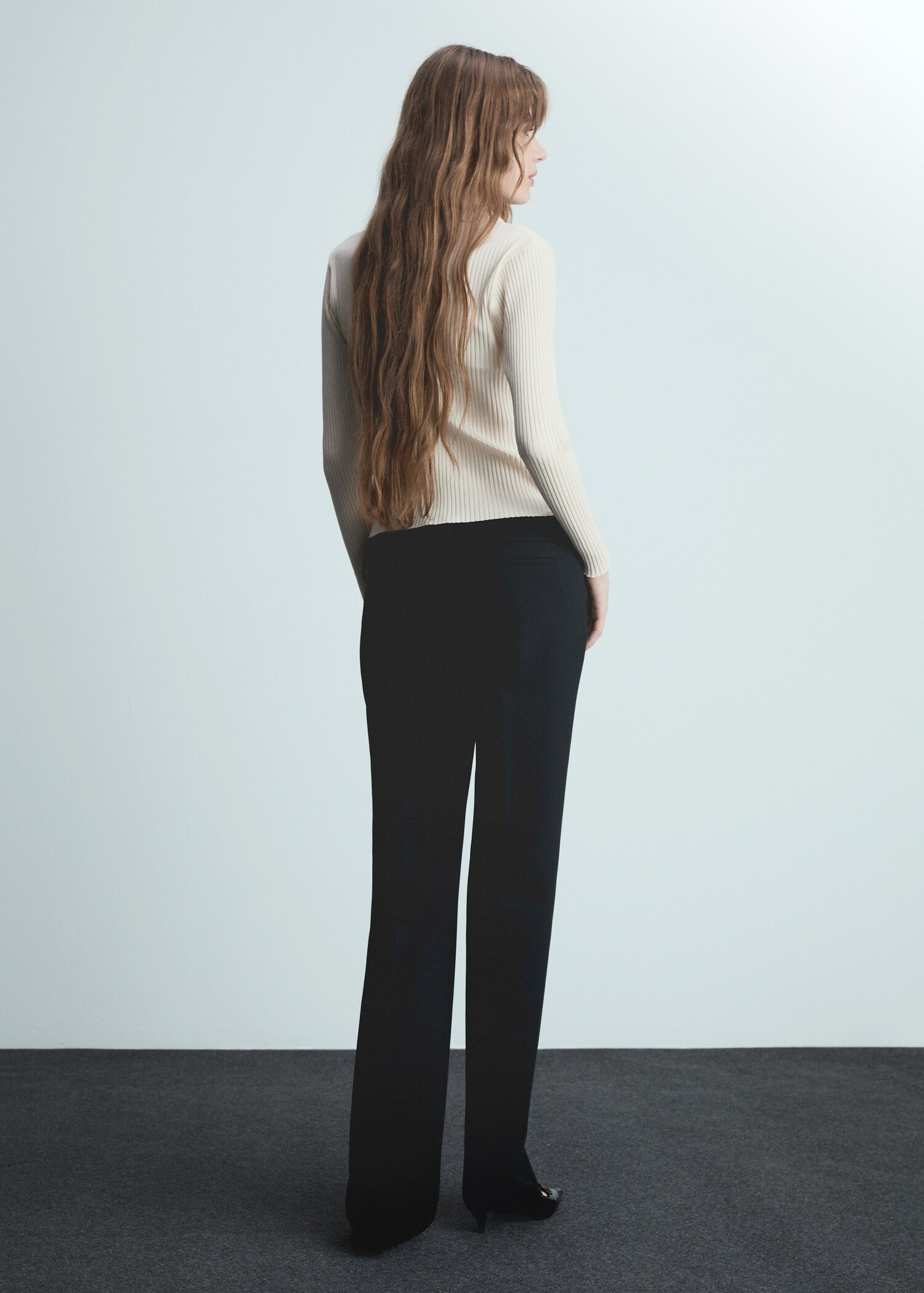 Cardigan maille côtelée fermeture agrafes - Verso de l’article