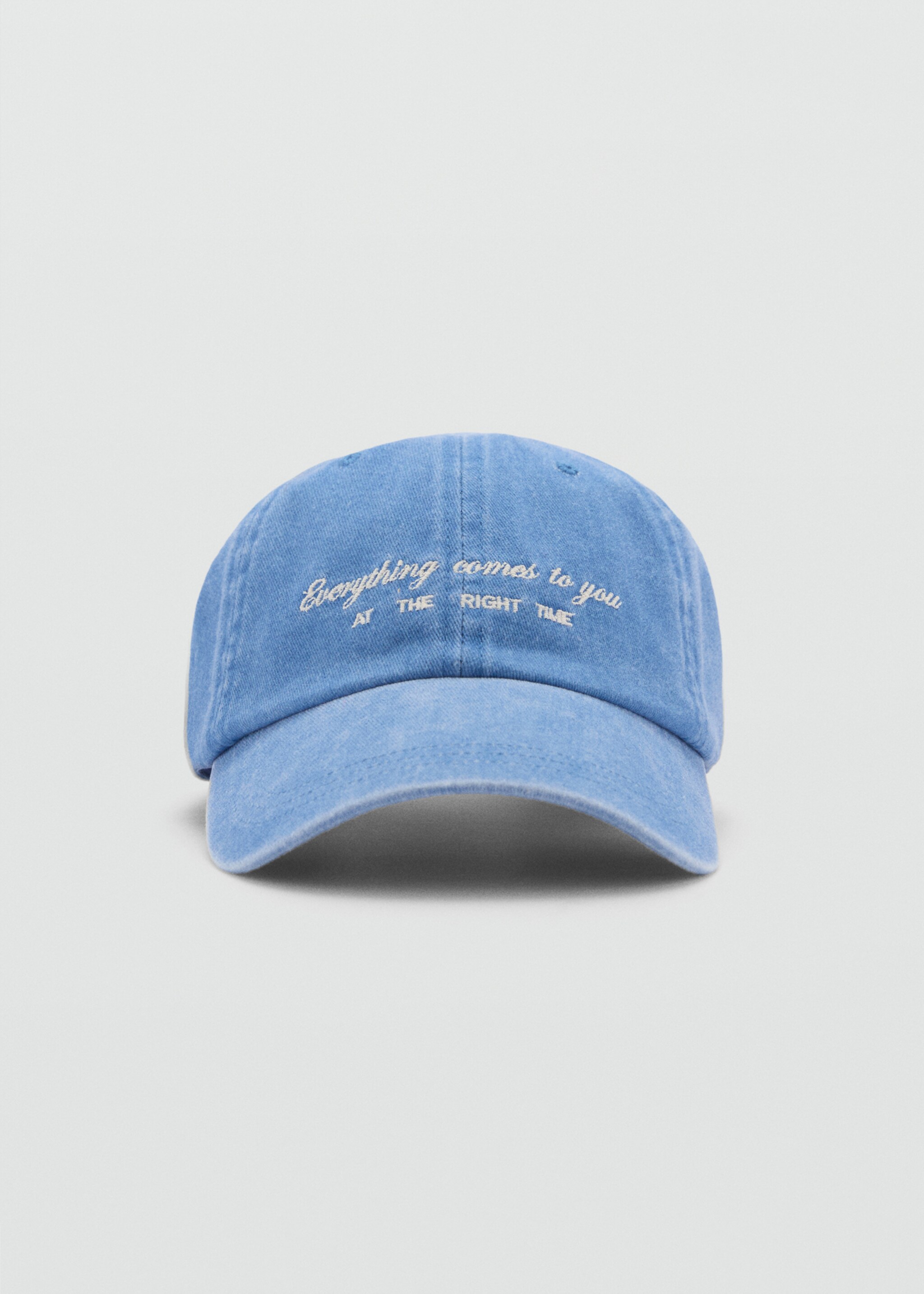 Gorra detalle bordado - Plano medio, Azul. Ref: 77085671-00.