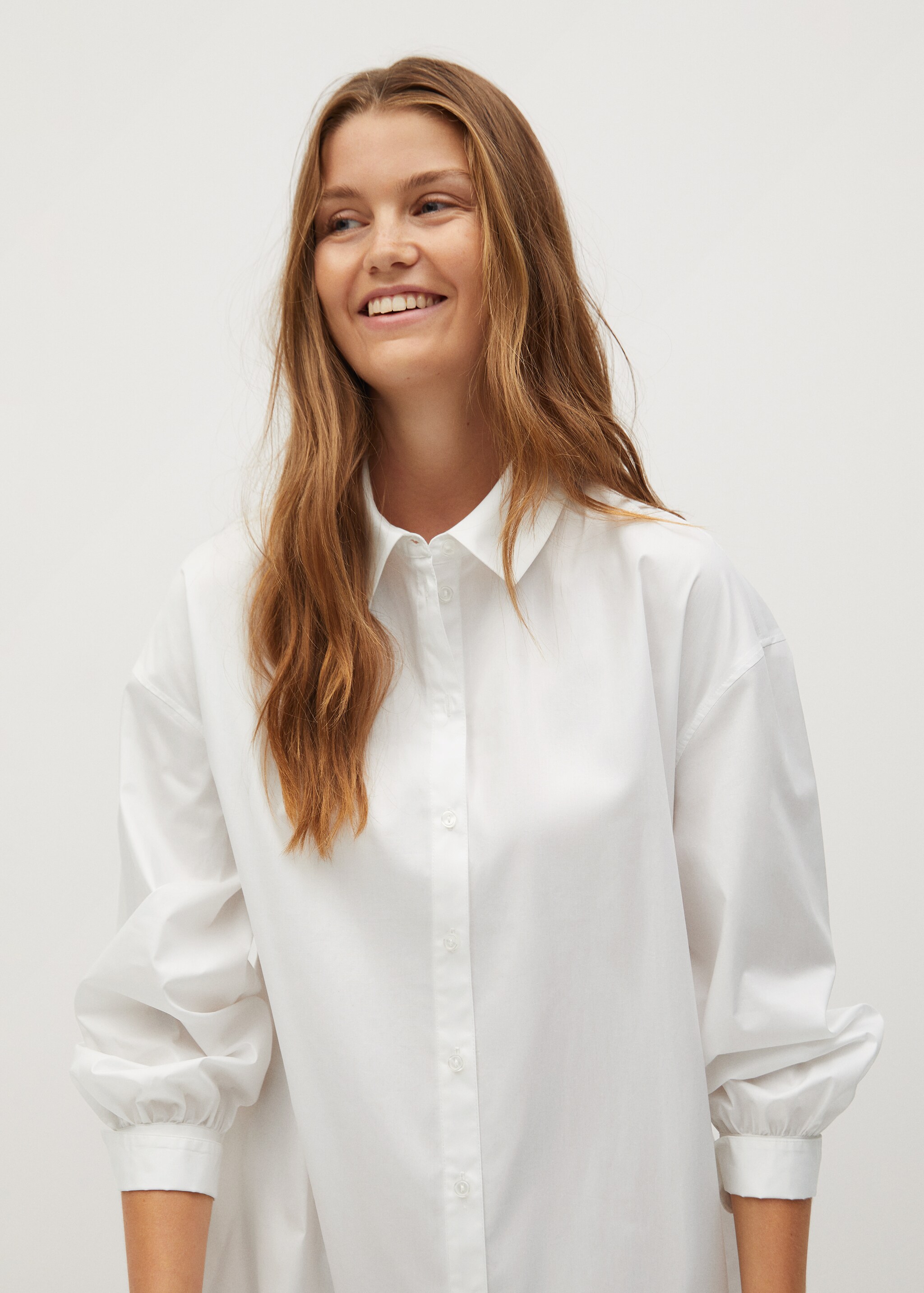Vestido camisero algodón - Plano medio