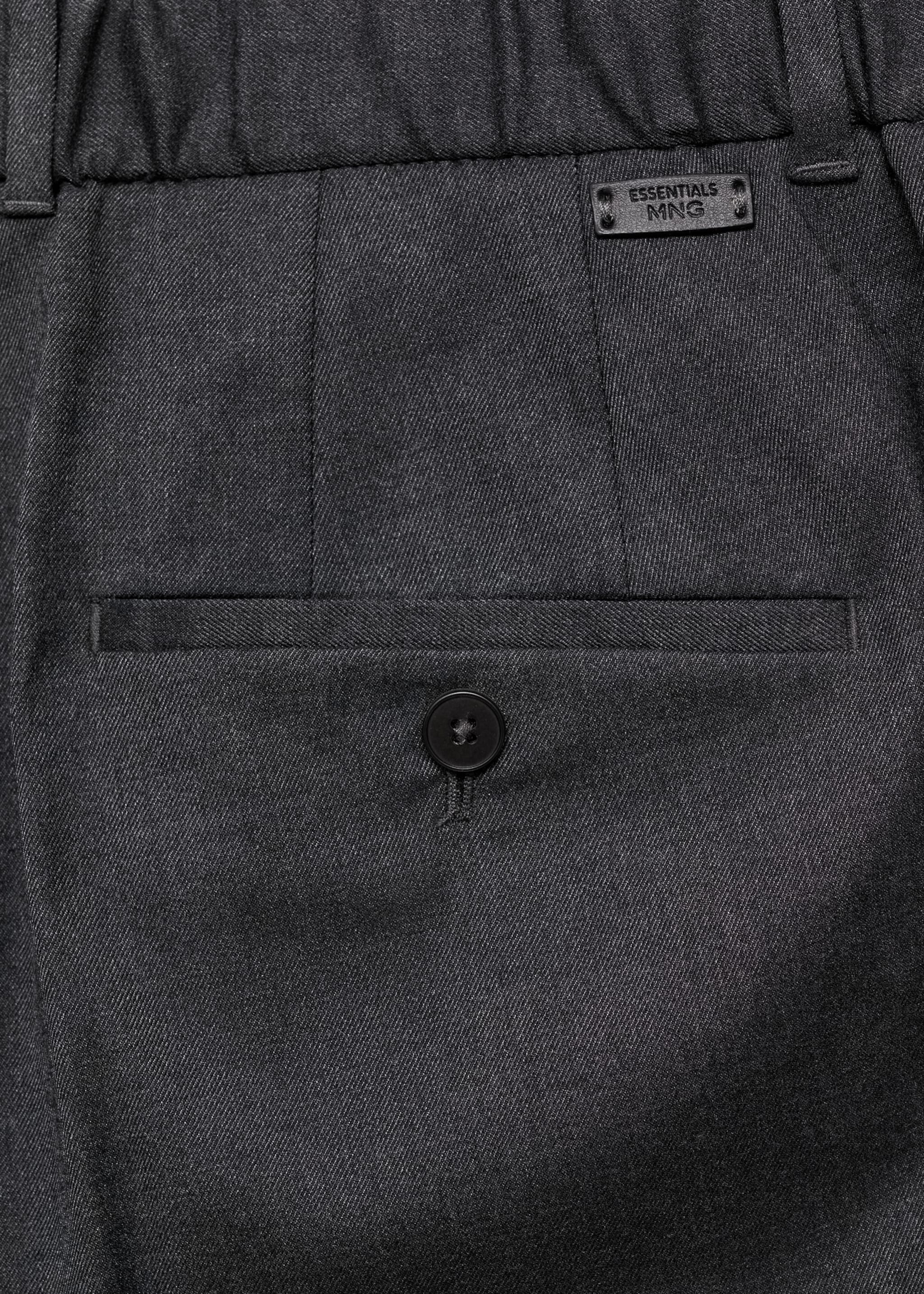 Pleated slim-fit trousers - Details of the article 0, Dark Heather Grey. Ref: 77085960-00.