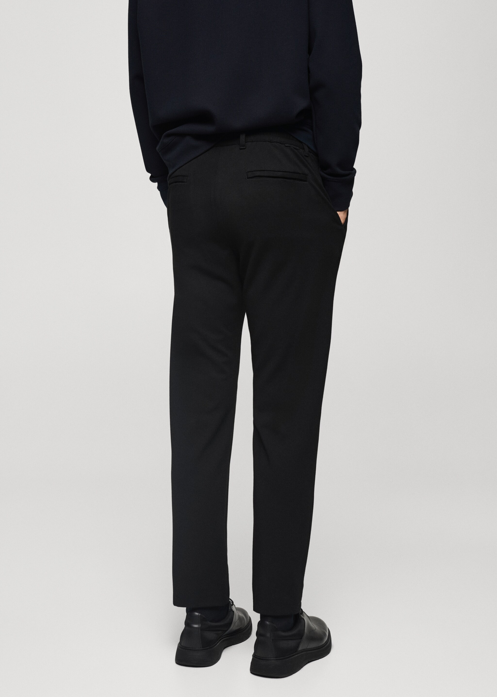 Pantalón slim fit comfort stretch cordón - Reverso del artículo, Negro. Ref: 77085961-00.