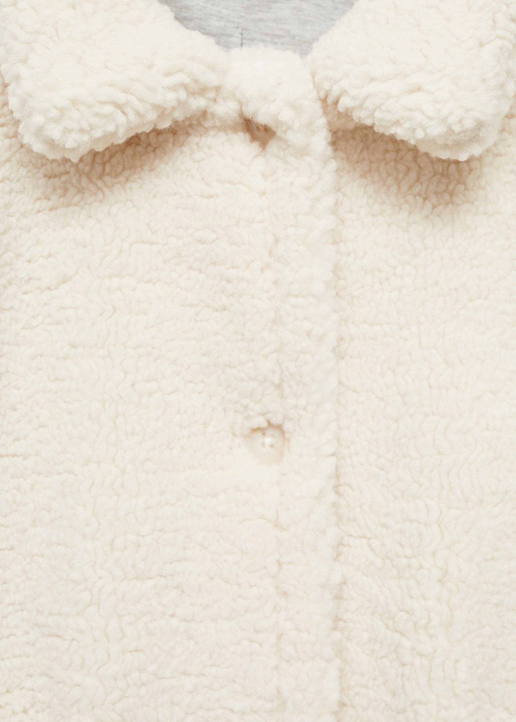 Manteau imitation mouton - Détail de l'article 8, Écru. Ref: 77085965-00.