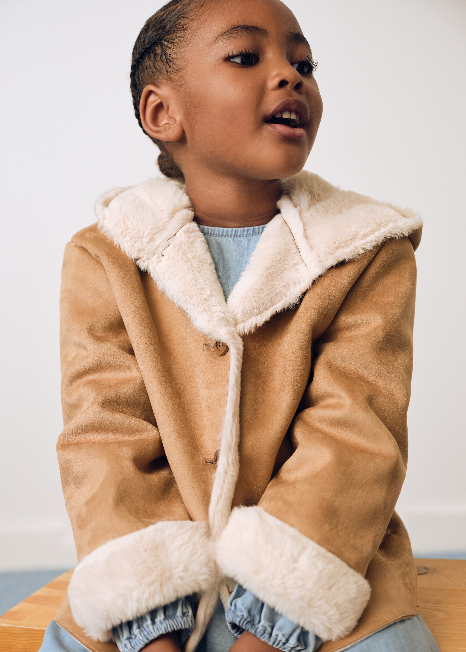 Fausse Fourrure Fille Veste Fourrure Garcon Manteau Fausse