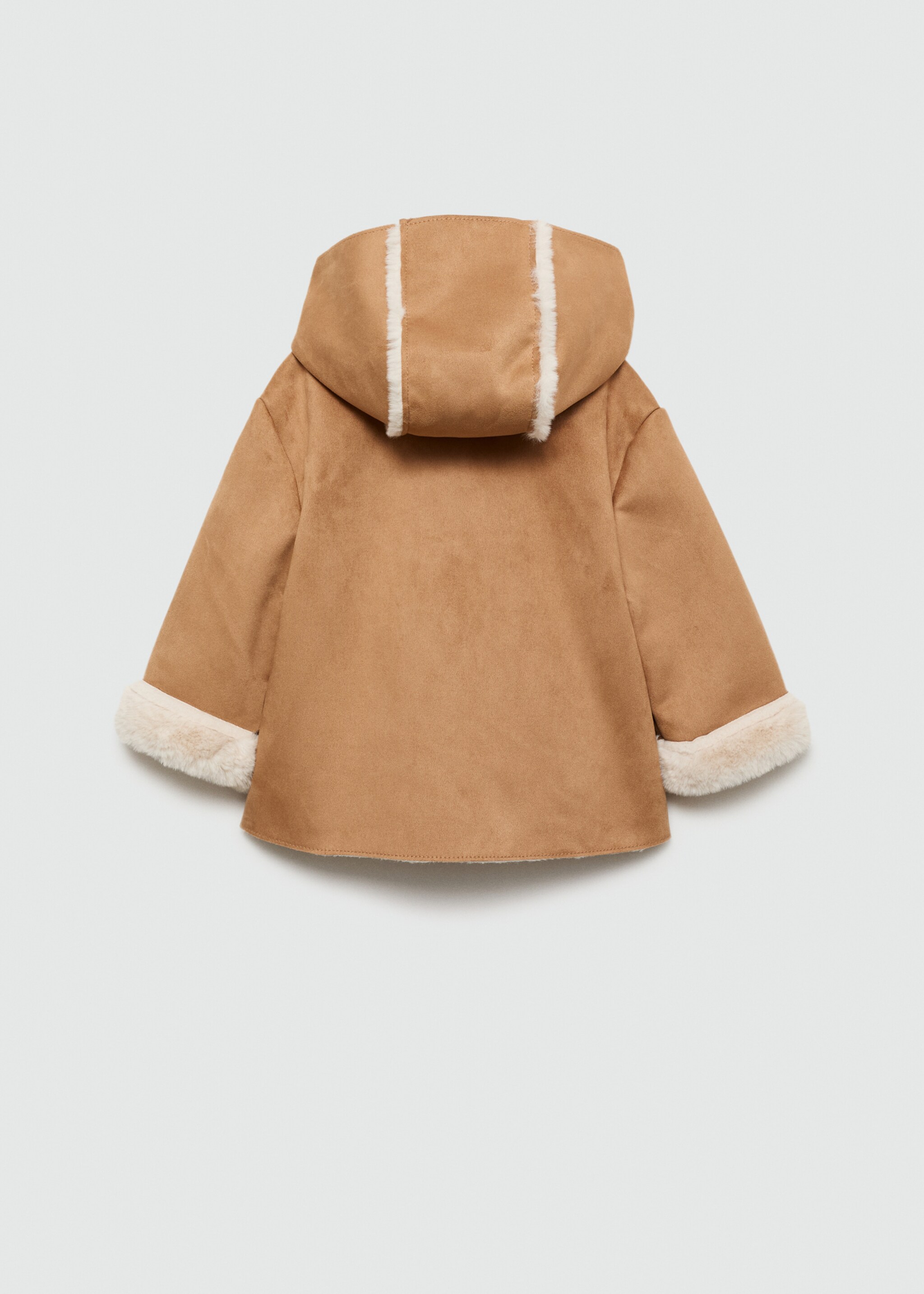 Fur-effect inner coat - Reverse of the article, Brown. Ref: 77085967-00.