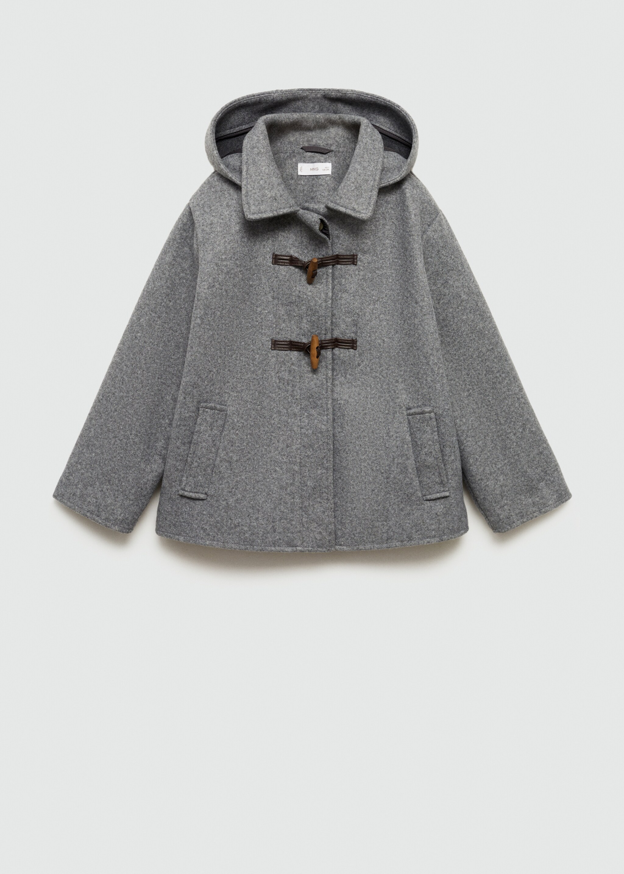 Alamares cloth coat - Article without model, Grey. Ref: 77085968-00.