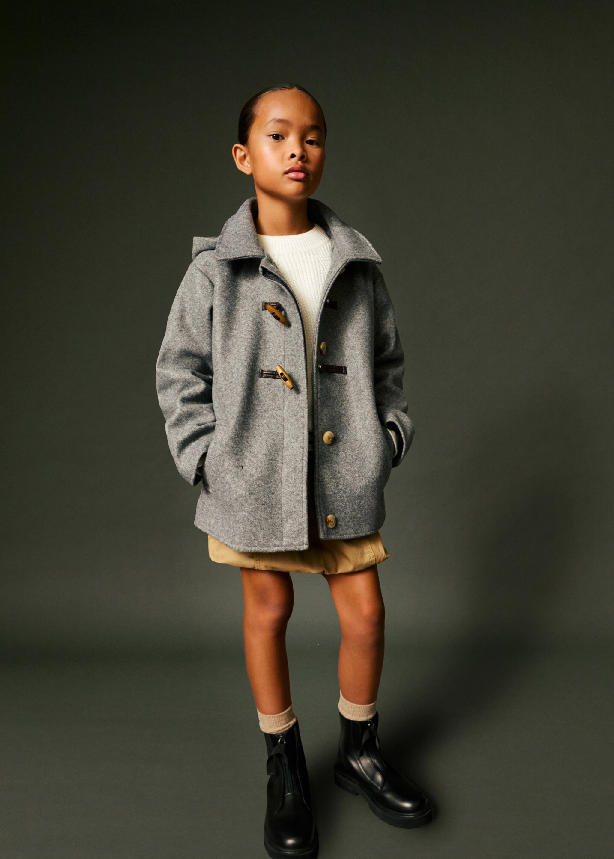 Alamares cloth coat - Details of the article 5, Grey. Ref: 77085968-00.