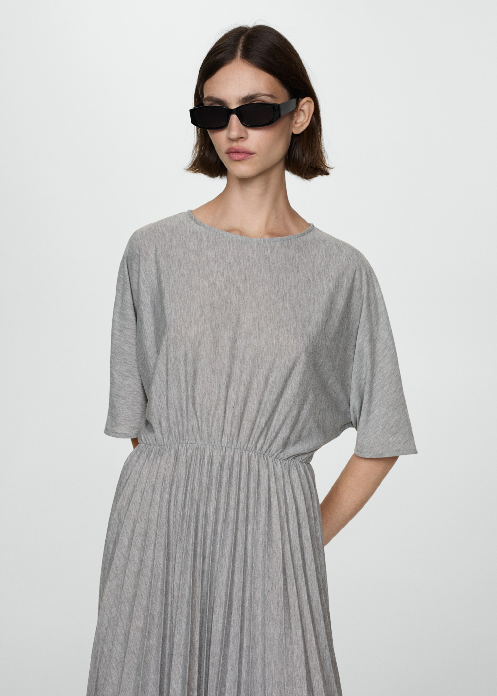 Elastic waist pleated dress - Medium plane