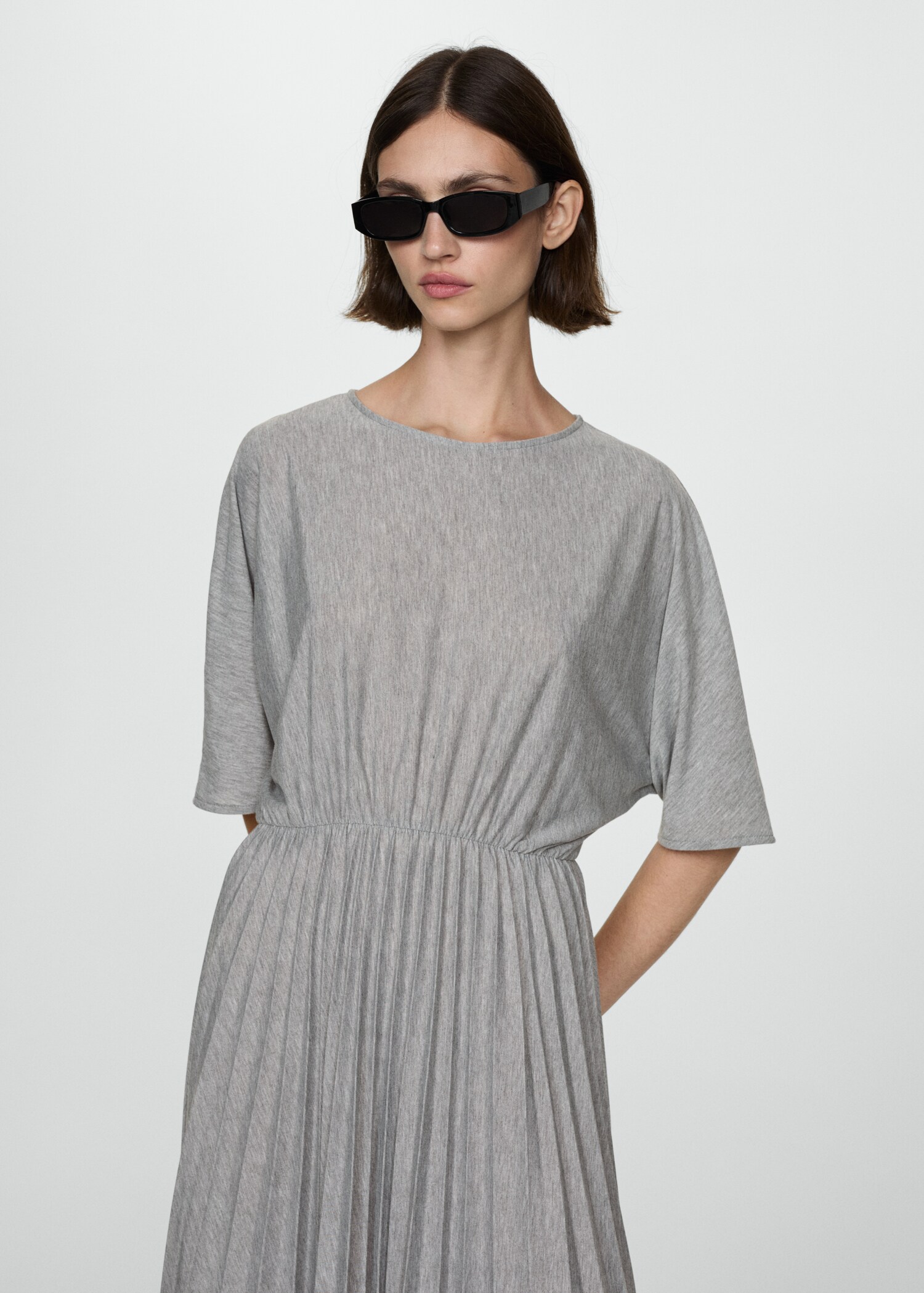 Elastic waist pleated dress - Medium plane