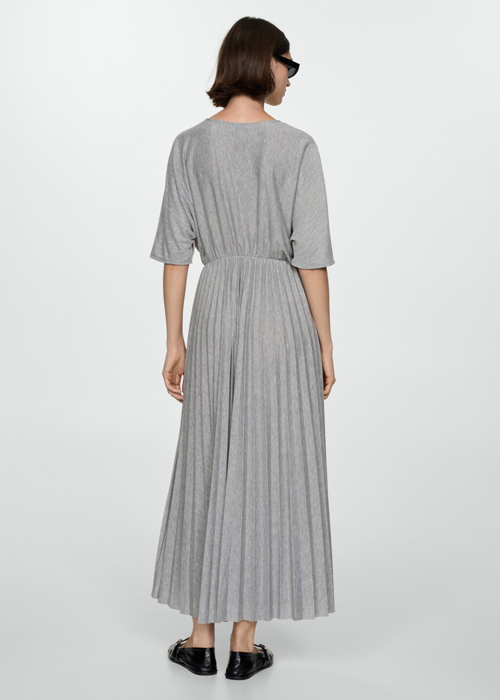 Elastic waist pleated dress - Women | MANGO OUTLET USA