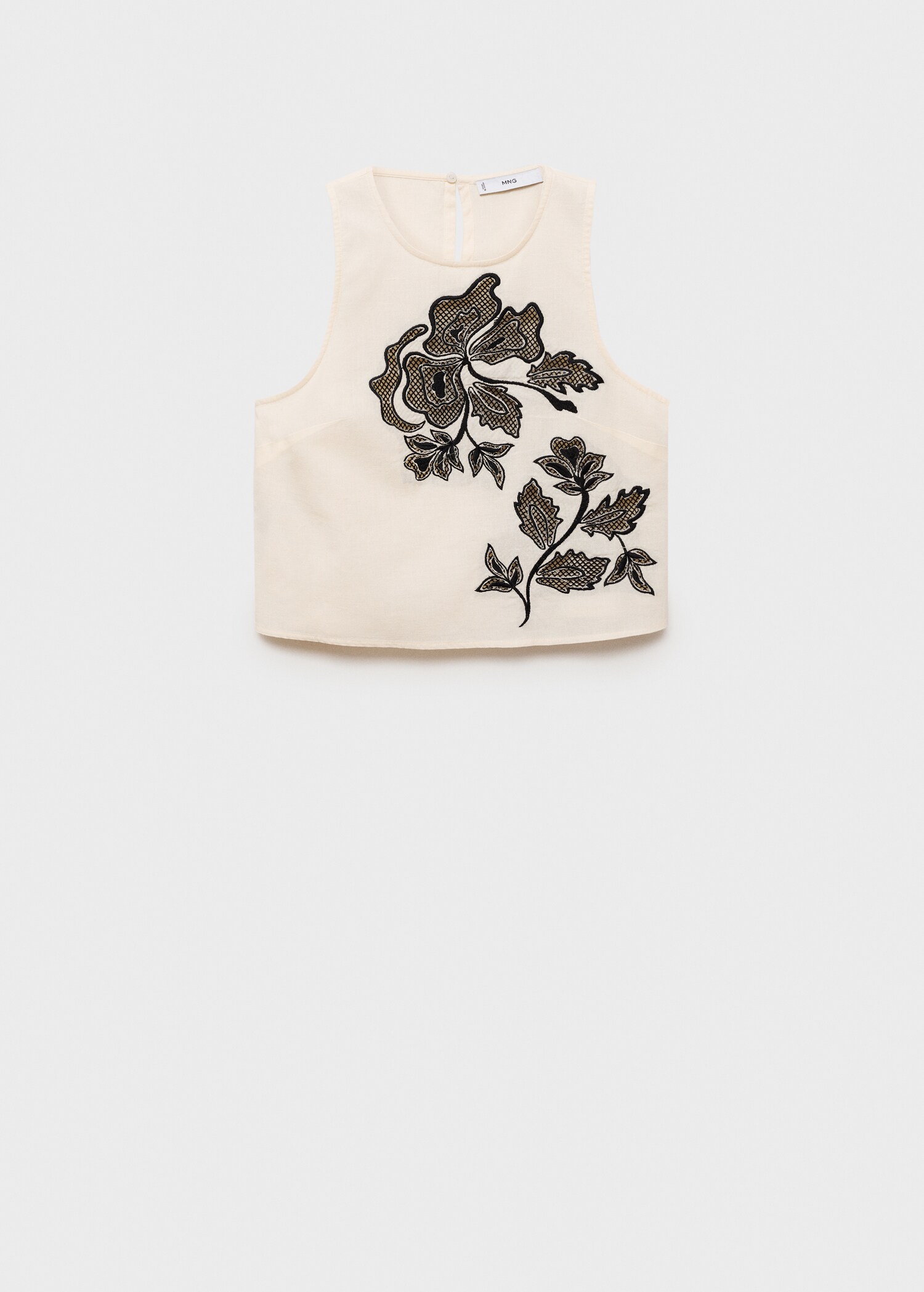 Embroidered crop top - Article without model