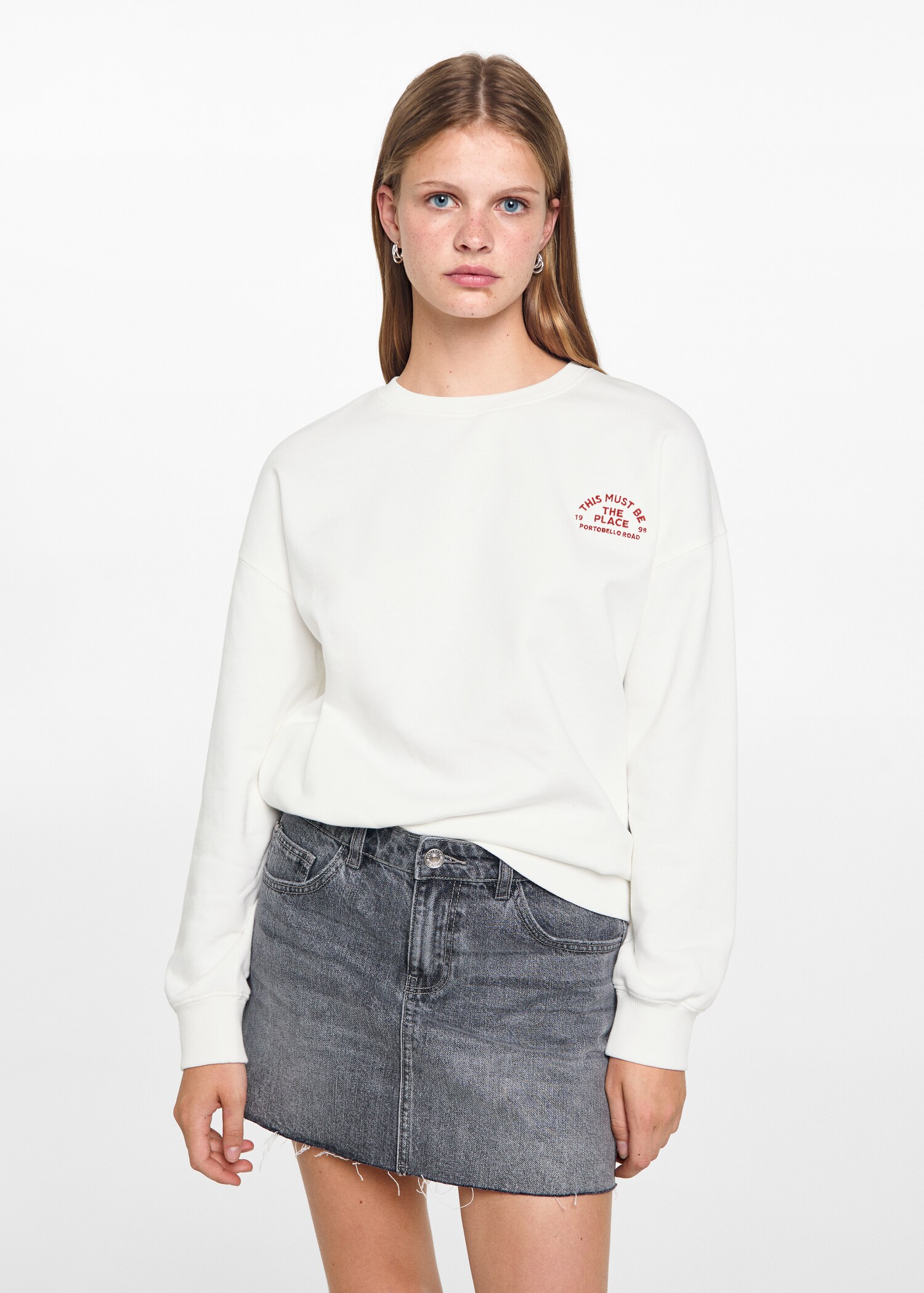 Printed cotton sweatshirt - Medium plane