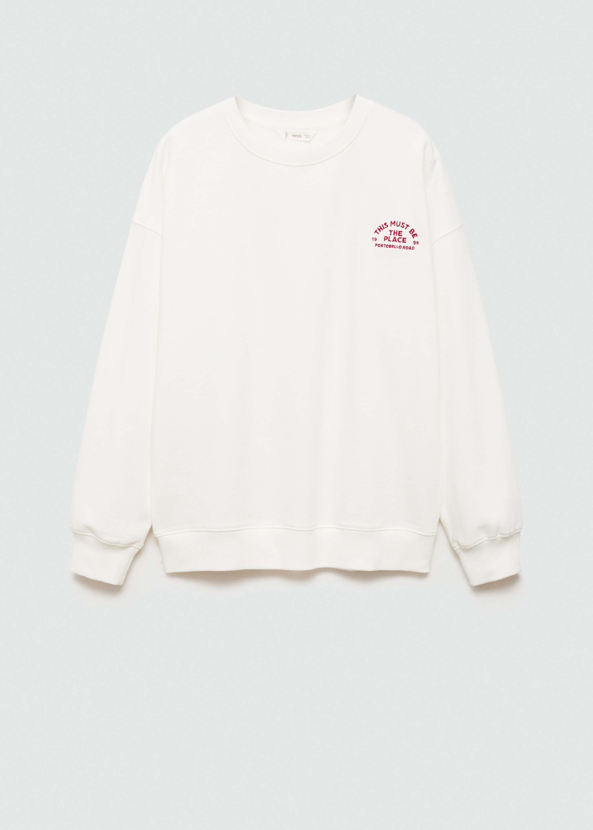 Bedrukt katoenen sweatshirt - Artikel zonder model, Gebroken wit. Ref: 77085992-00.