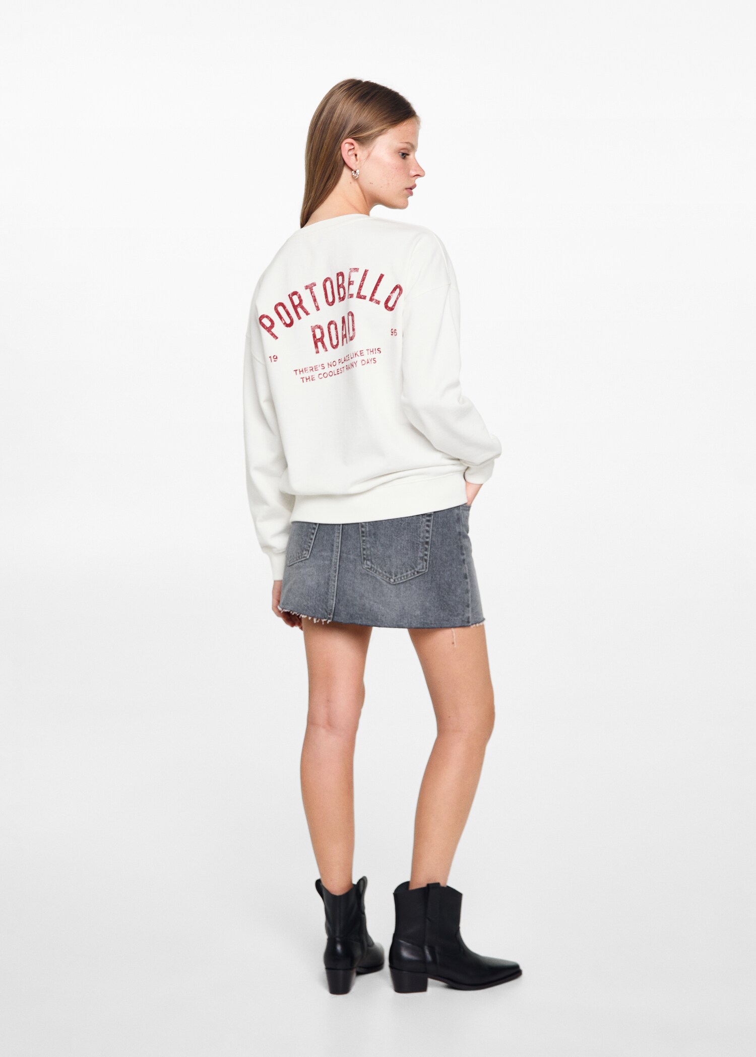 Printed cotton sweatshirt - Reverse of the article