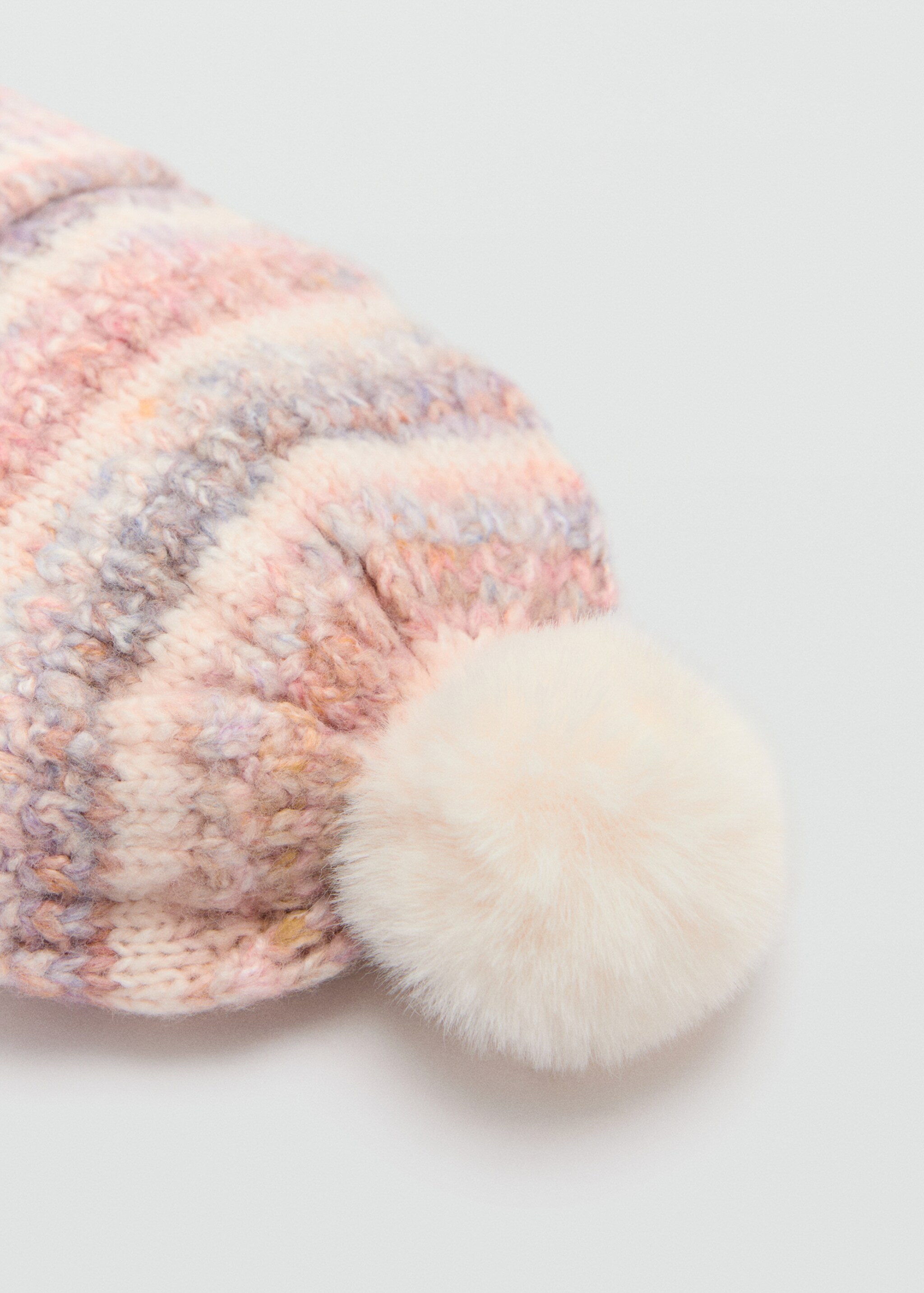 Gorro punto bicolor pompón - Plano medio