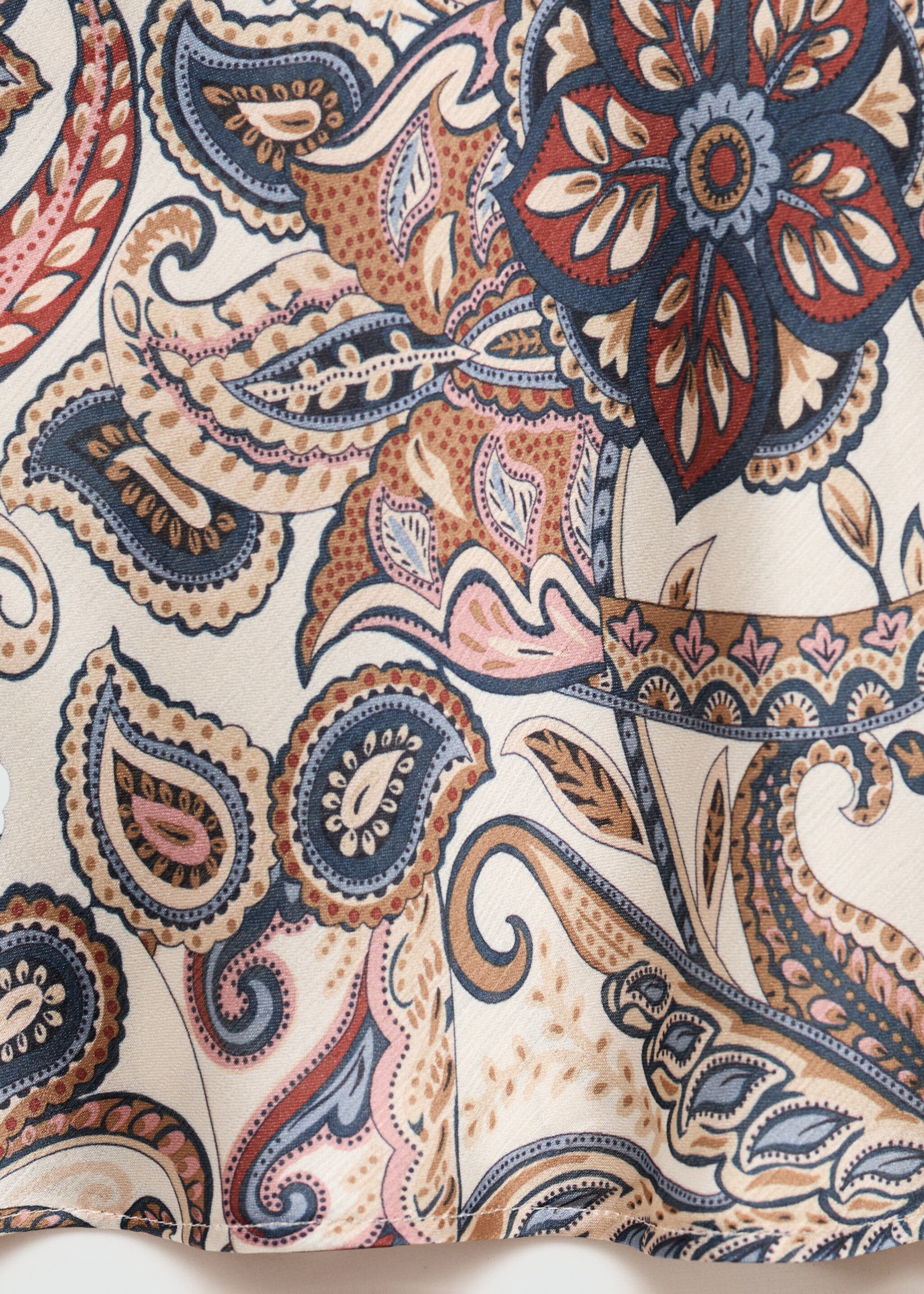 Satin print blouse - Details of the article 0, Off White. Ref: 77086005-00.