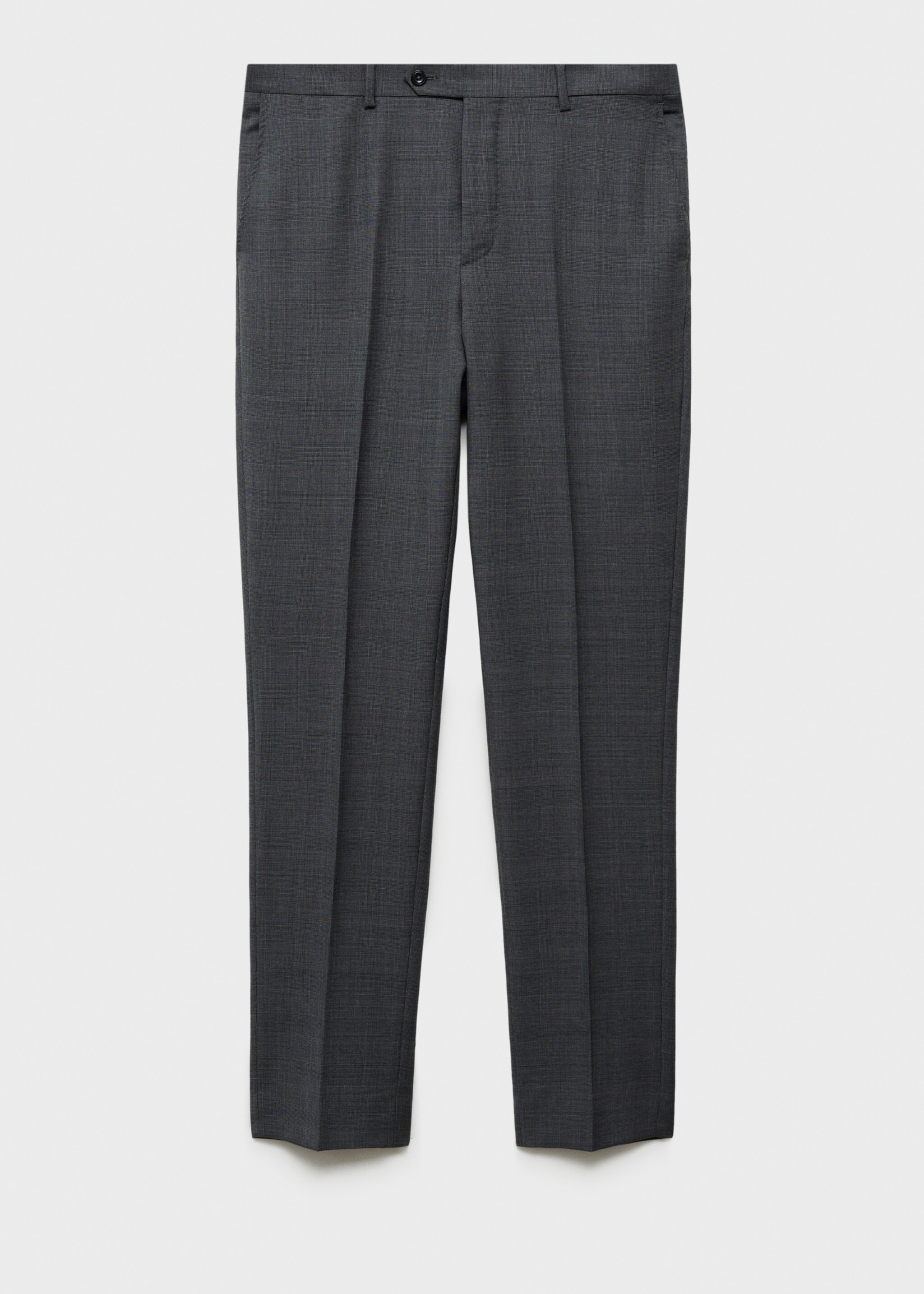 Venecia 100% virgin wool Prince of Wales check suit trousers - Article without model, Grey. Ref: 77086006-00.