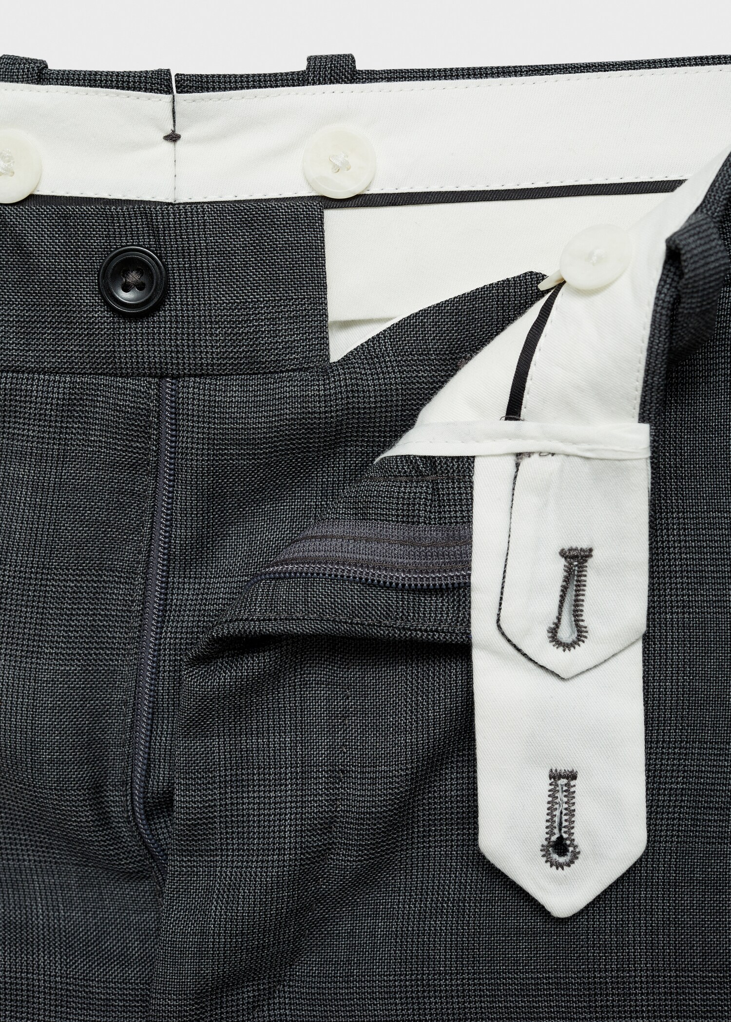 Venecia 100% virgin wool Prince of Wales check suit trousers - Details of the article 0