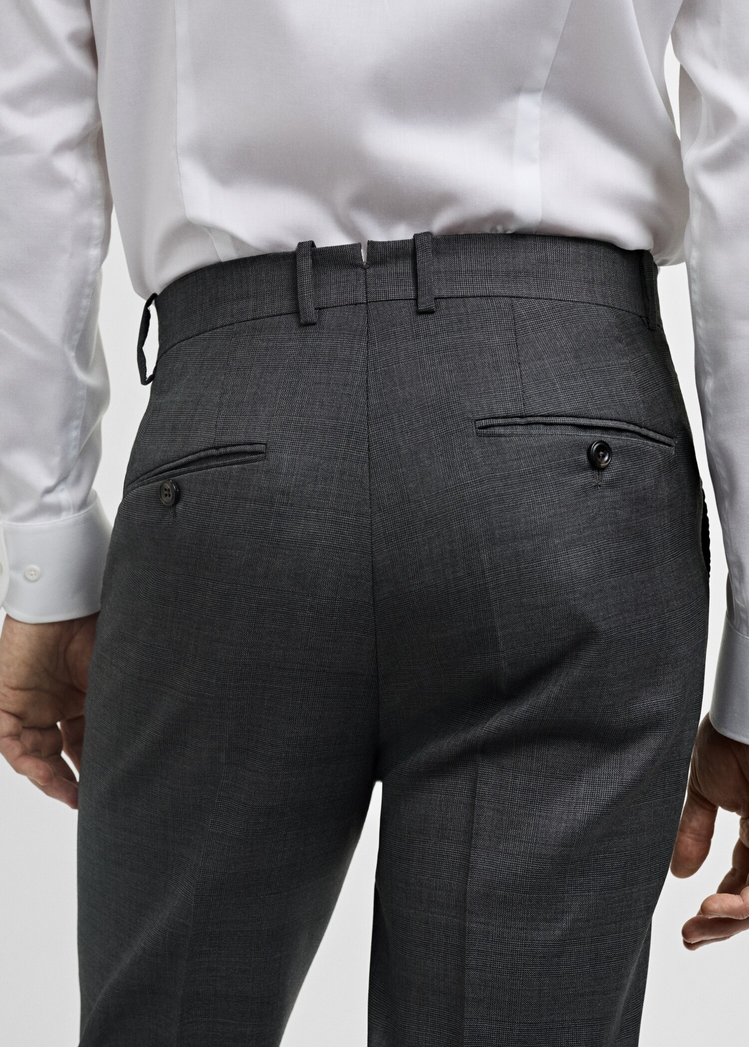 Venecia 100% virgin wool Prince of Wales check suit trousers - Details of the article 6