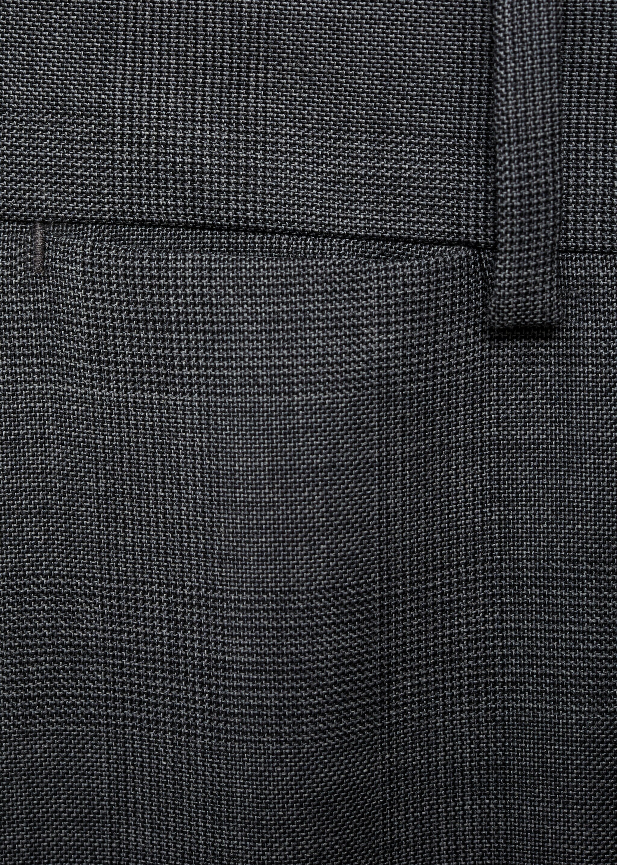Venecia 100% virgin wool Prince of Wales check suit trousers - Details of the article 8, Grey. Ref: 77086006-00.