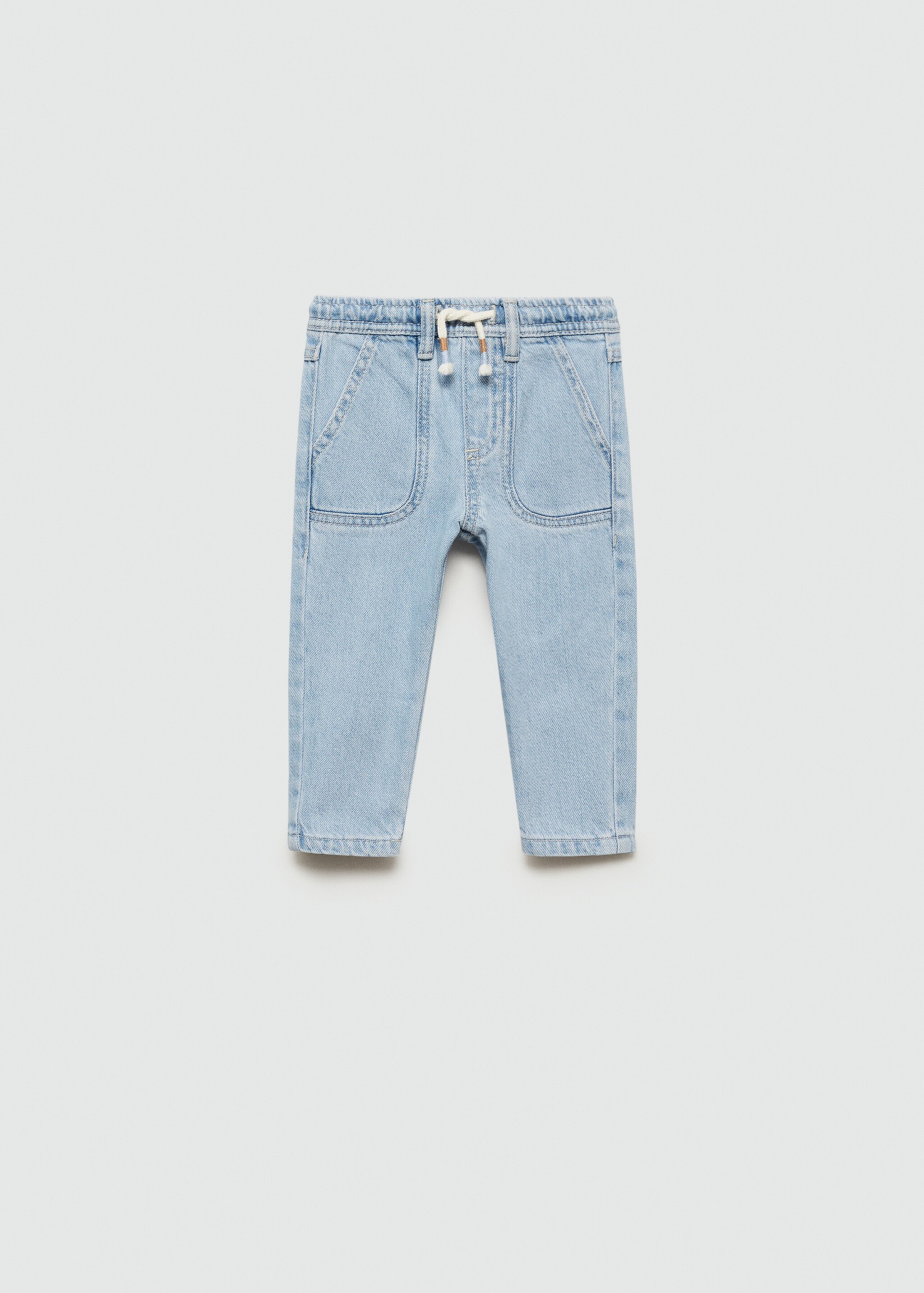 Jeans met elastische tailleband en zakken - Artikel zonder model