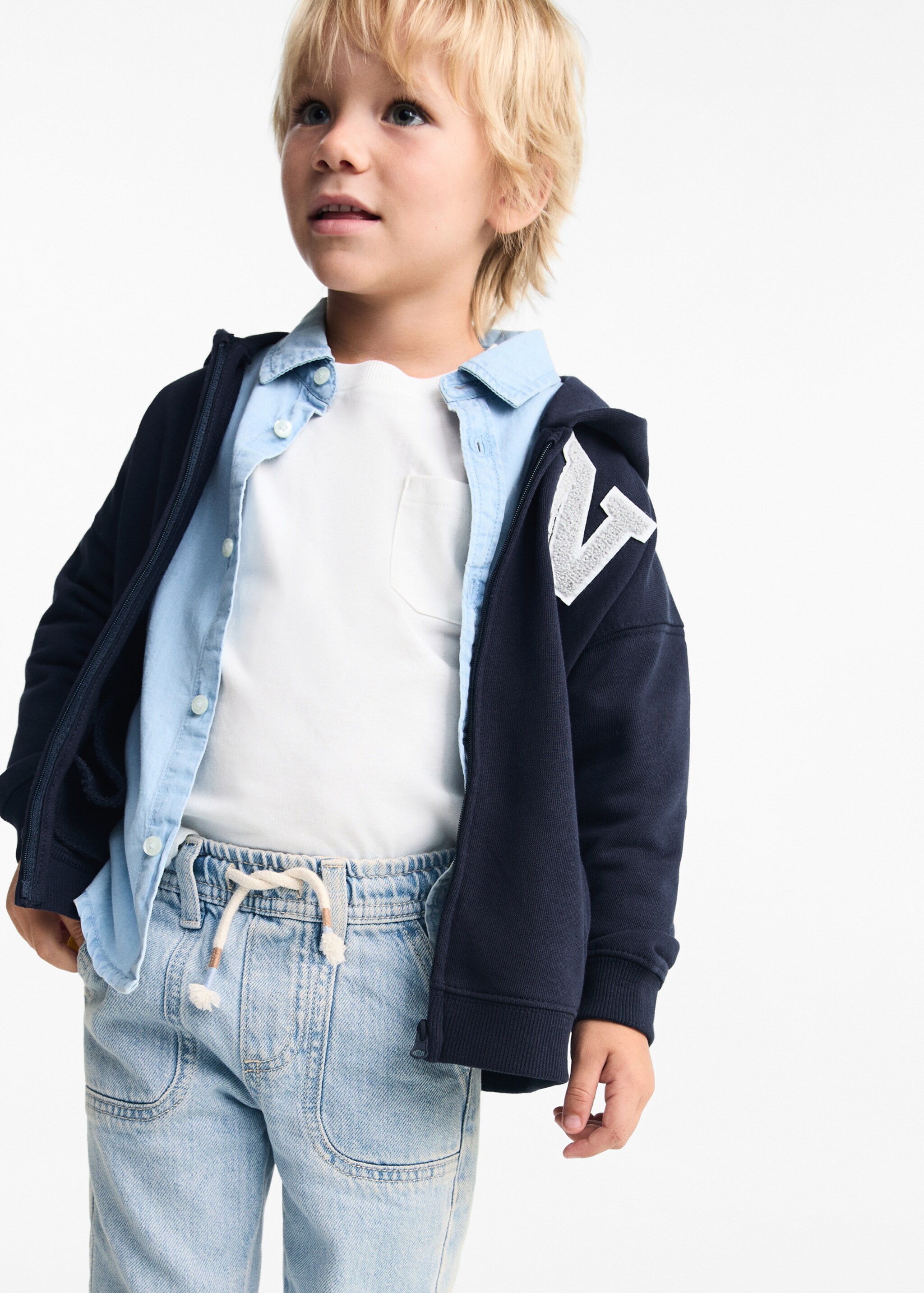 Jeans met elastische tailleband en zakken - Detail van het artikel 1