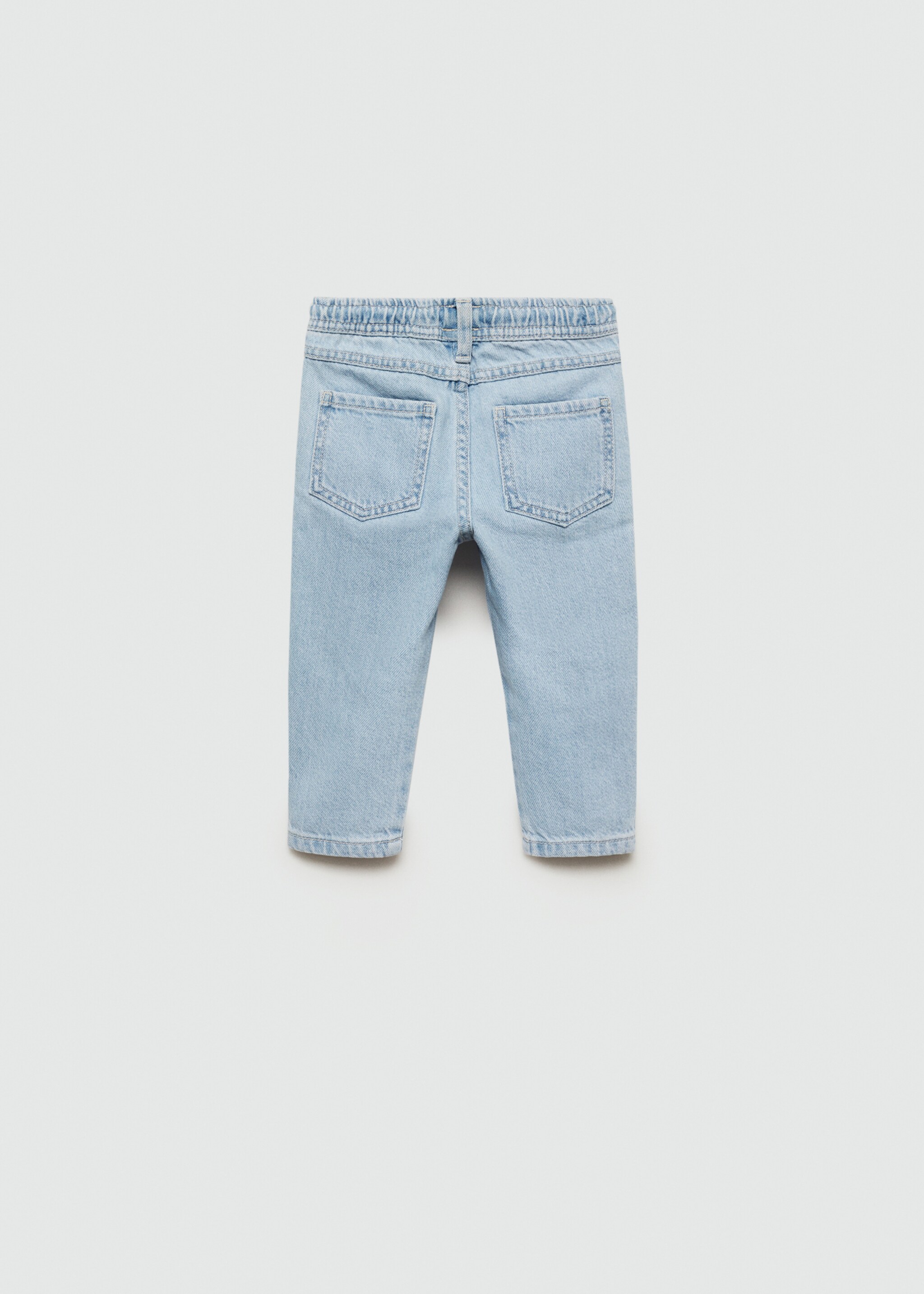Jeans met elastische tailleband en zakken - Achterkant van het artikel