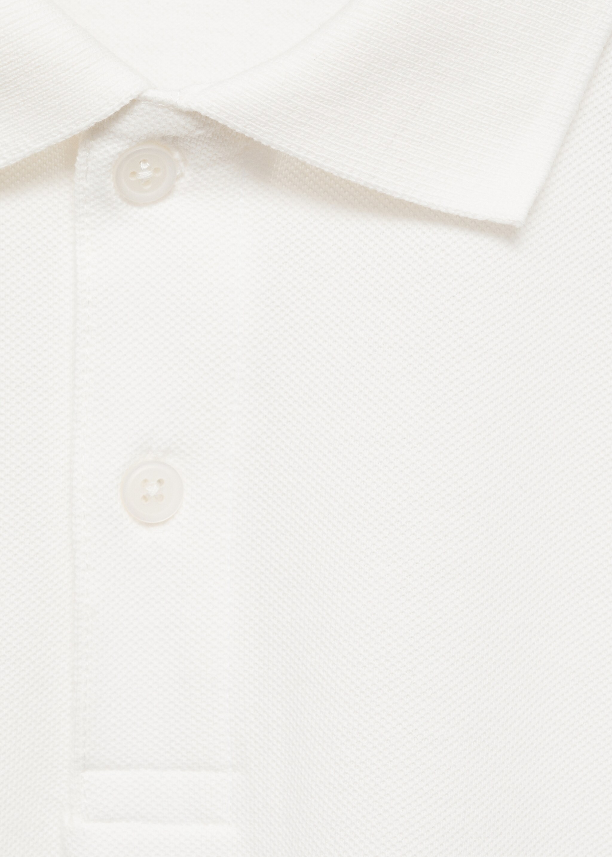 Long sleeves cotton polo - Details of the article 8, Off White. Ref: 77086339-00.