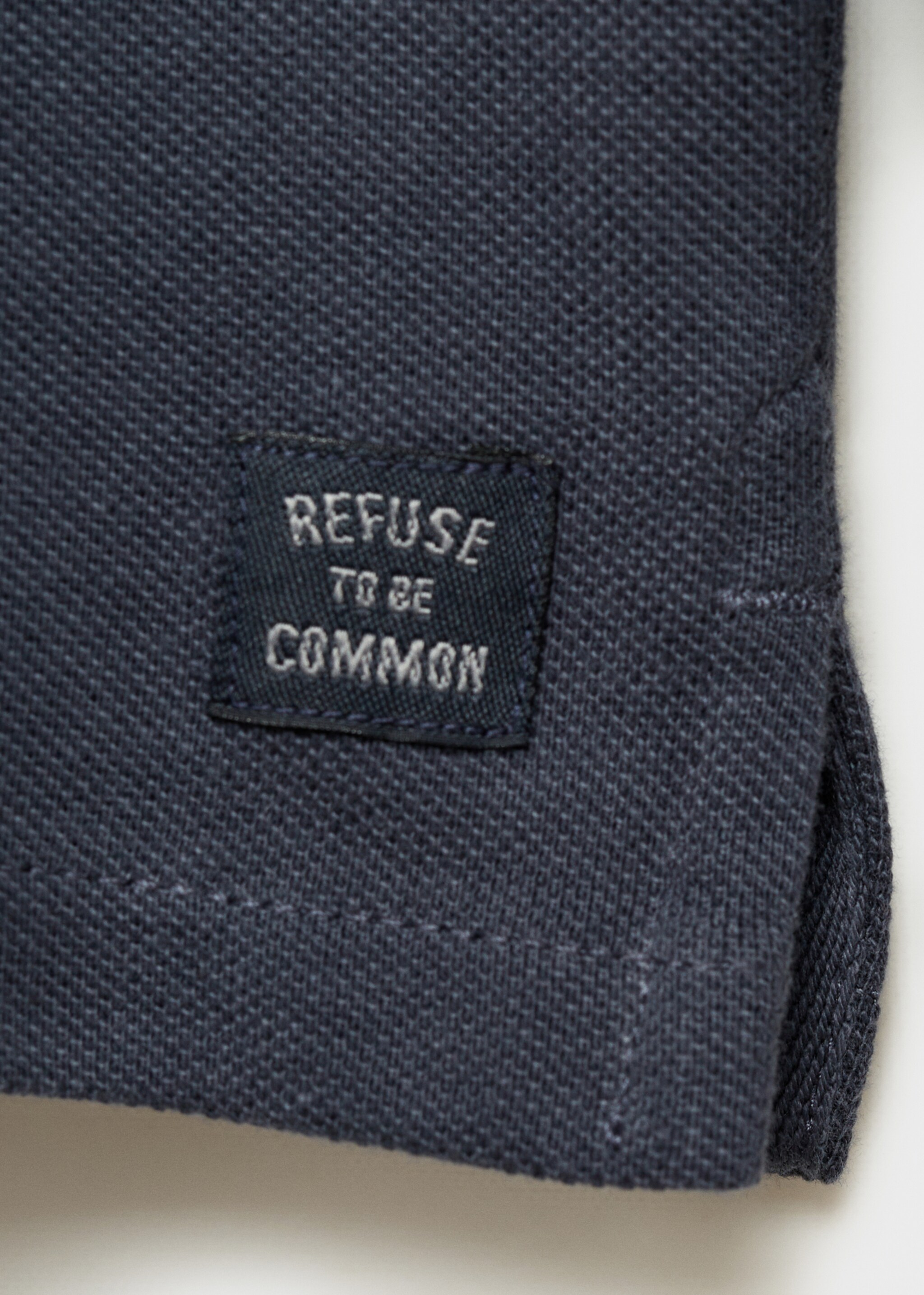 Long sleeves cotton polo - Details of the article 0, Dark Grey. Ref: 77086339-00.