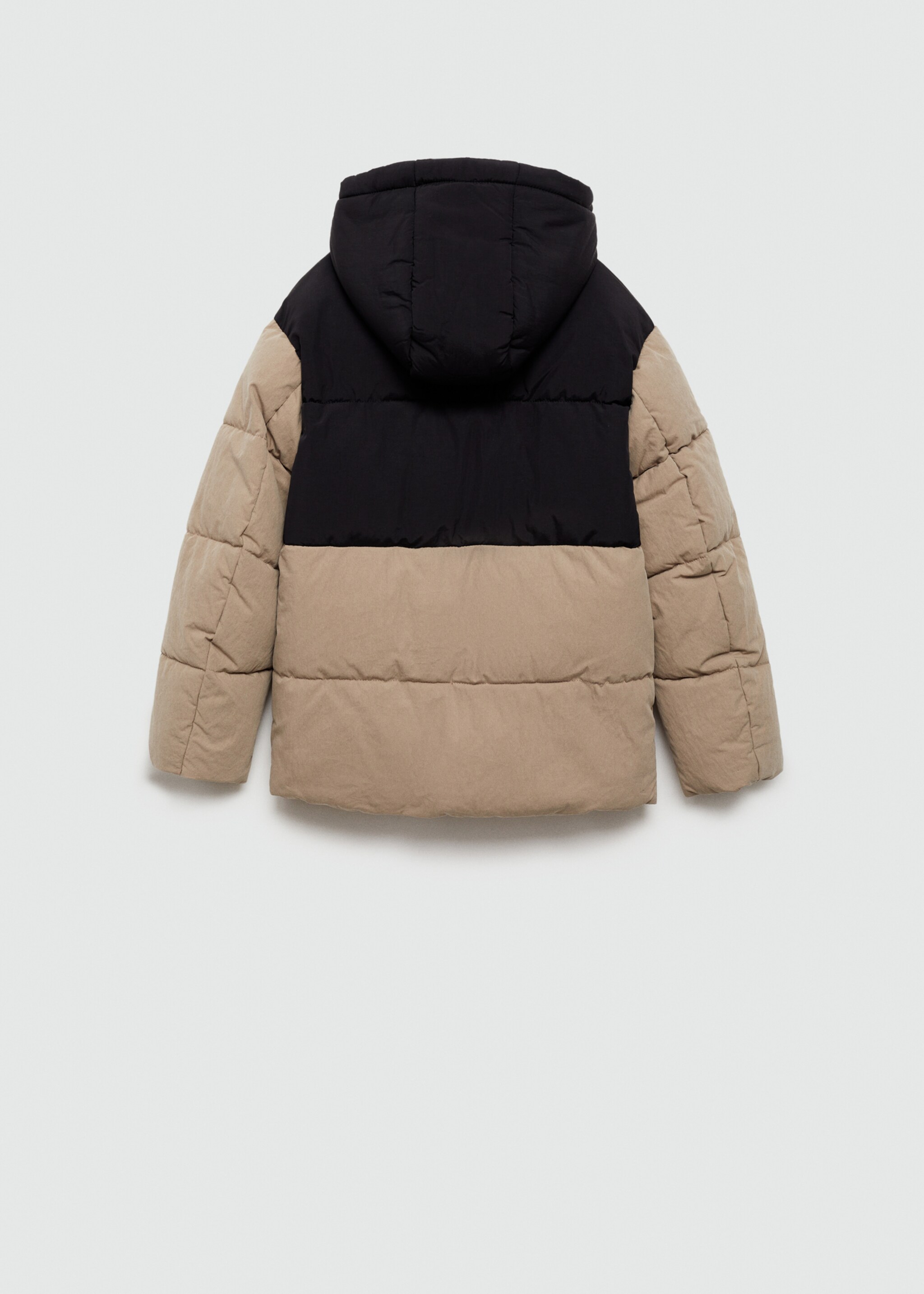 Mixed quilted jacket - Reverse of the article, Medium Brown. Ref: 77086343-00.