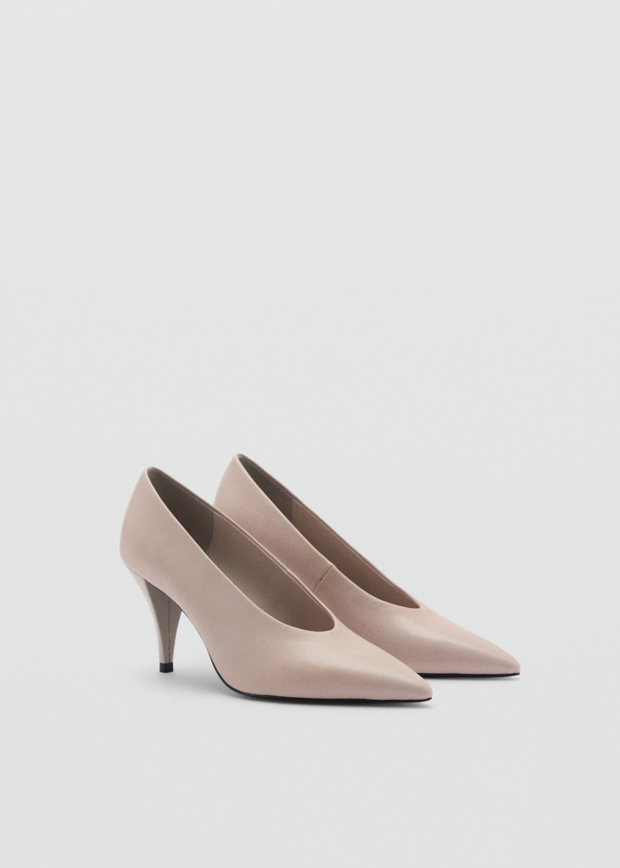 Funnel-heeled leather shoes - Medium plane, Grey. Ref: 77086345-00.