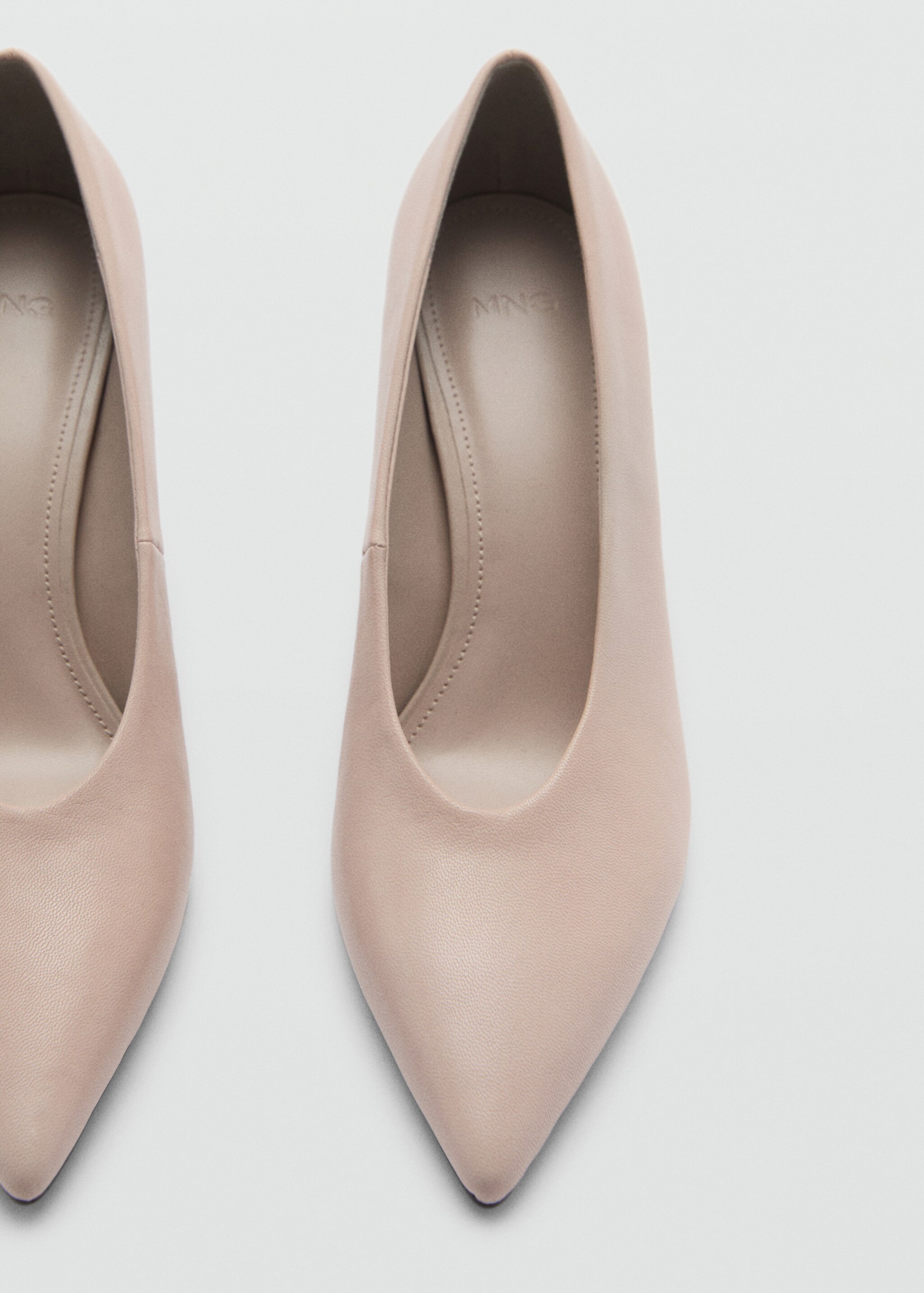 Funnel-heeled leather shoes - Details of the article 2, Grey. Ref: 77086345-00.