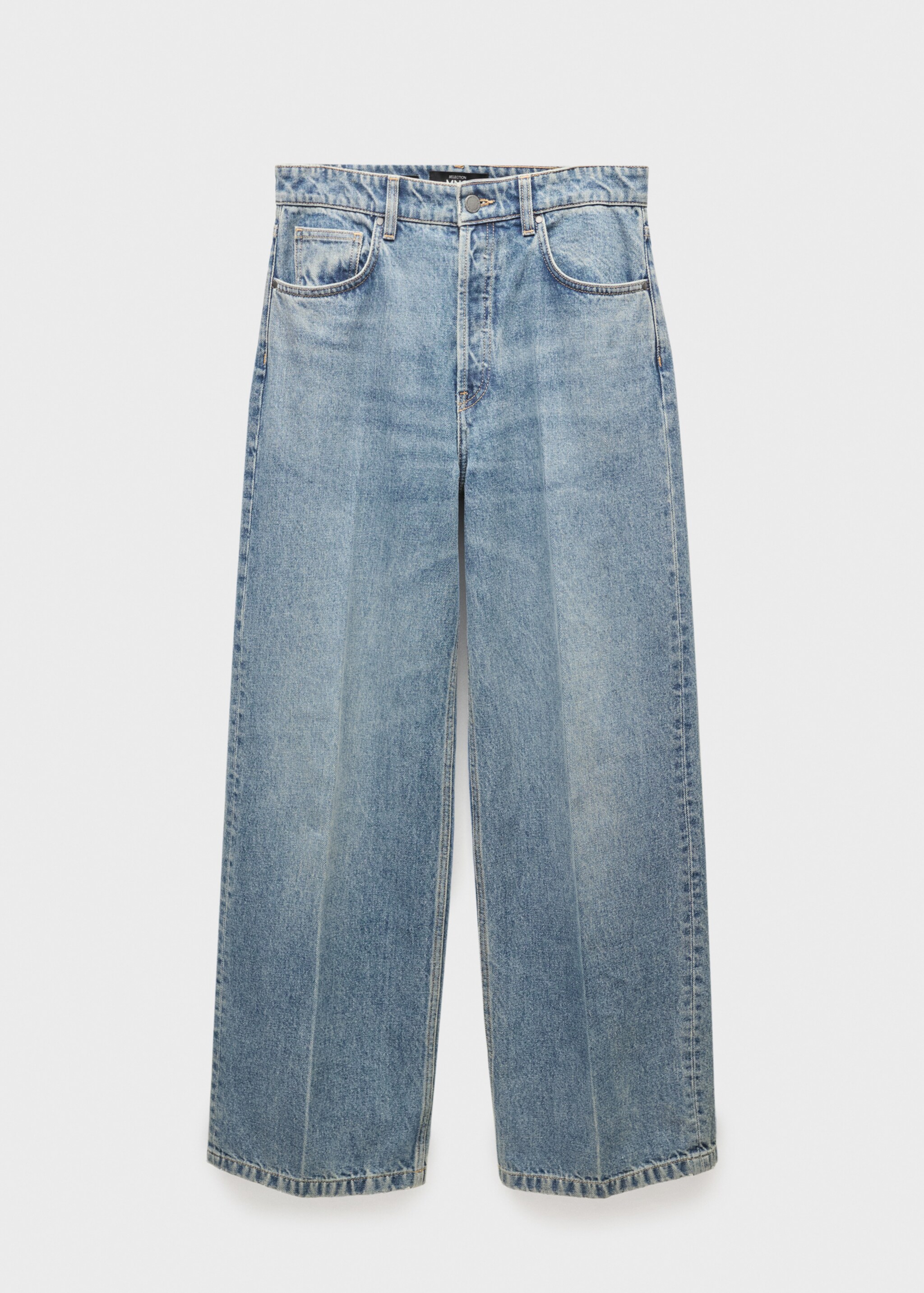 Low waist wide leg jeans - Article without model, Medium Blue. Ref: 77086354-00.